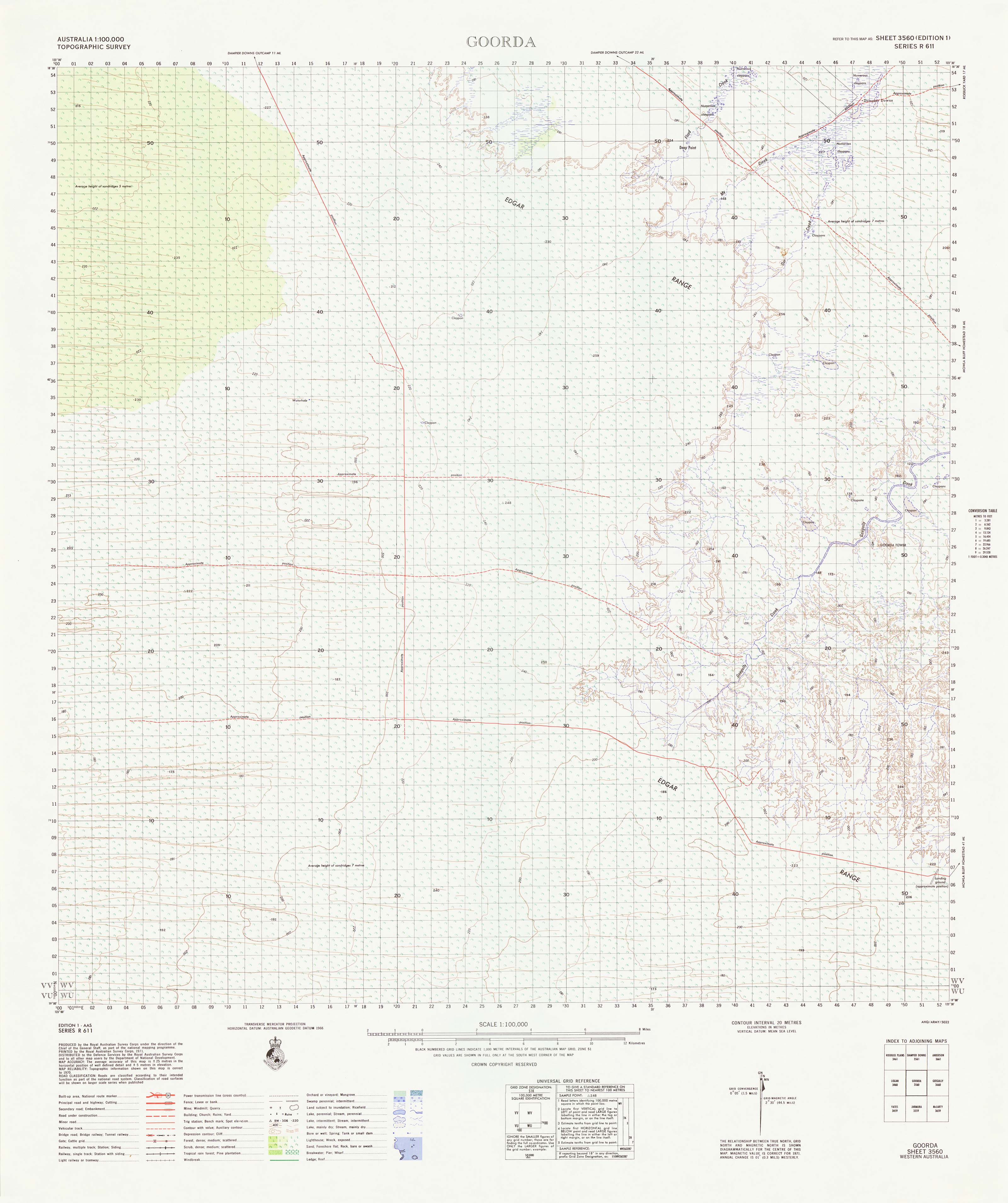 3560 Goorda 1:100k Topographic Map