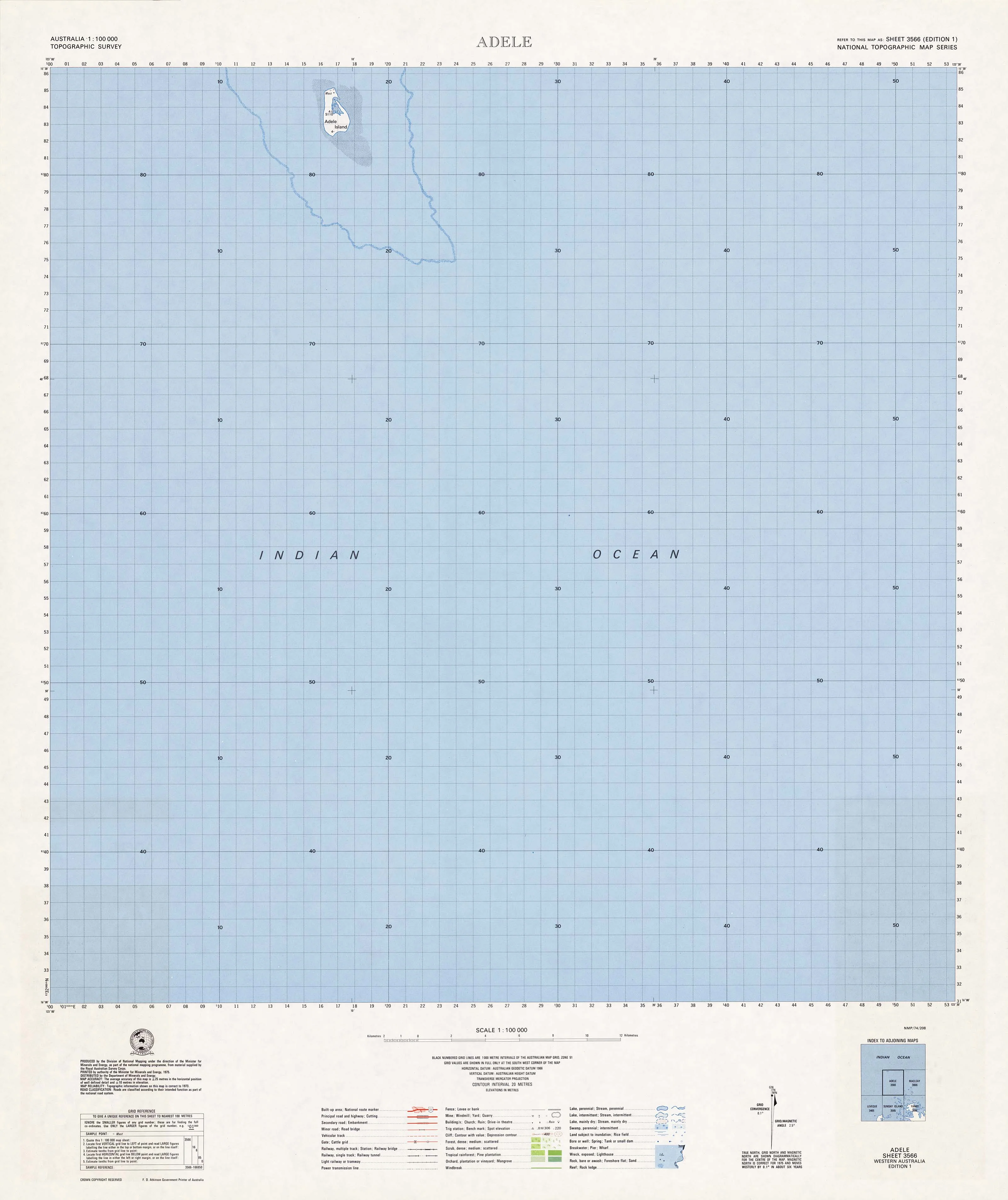 3566 Adele 1:100k Topographic Map