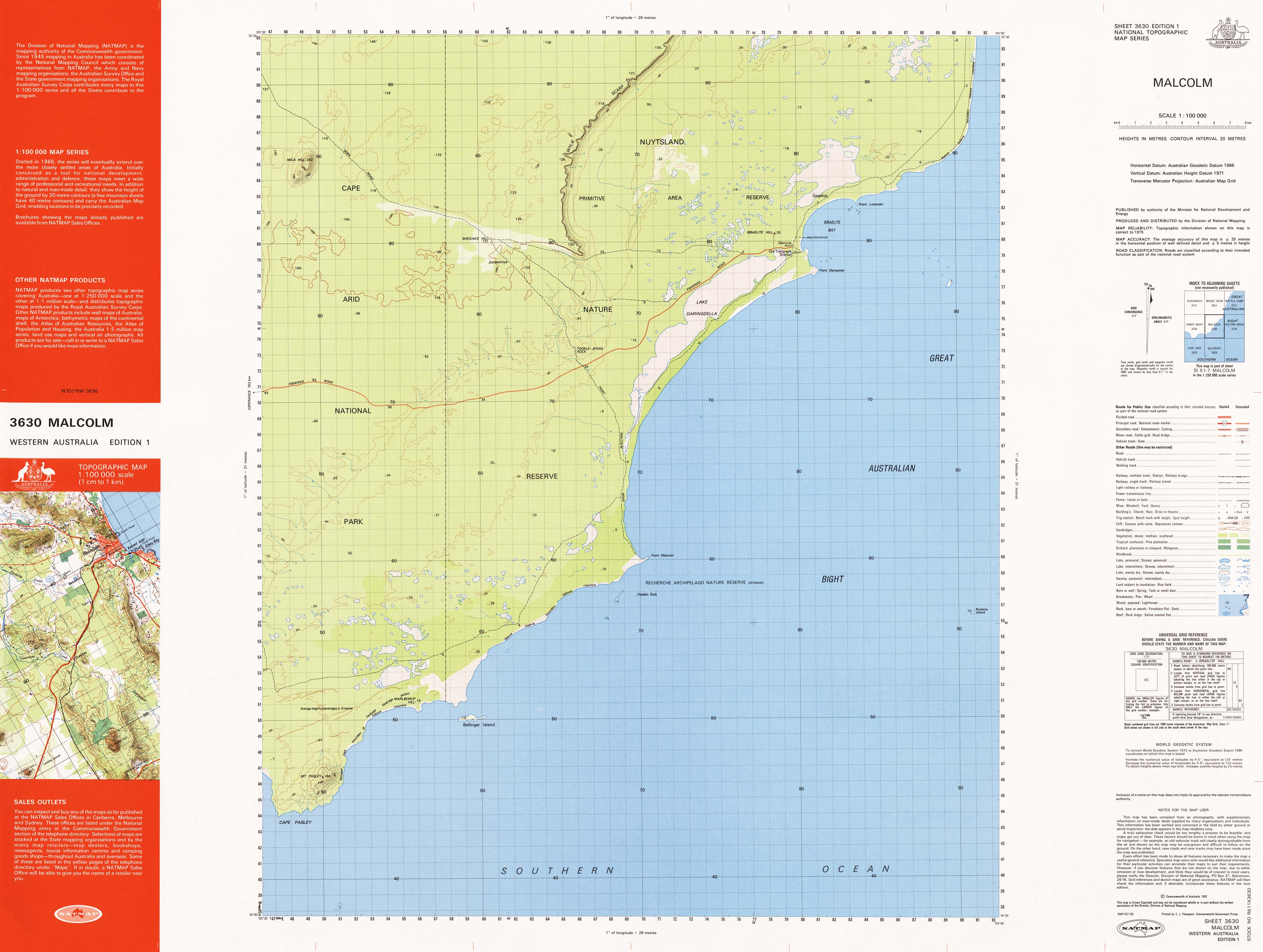 3630 Malcolm 1:100k Topographic Map
