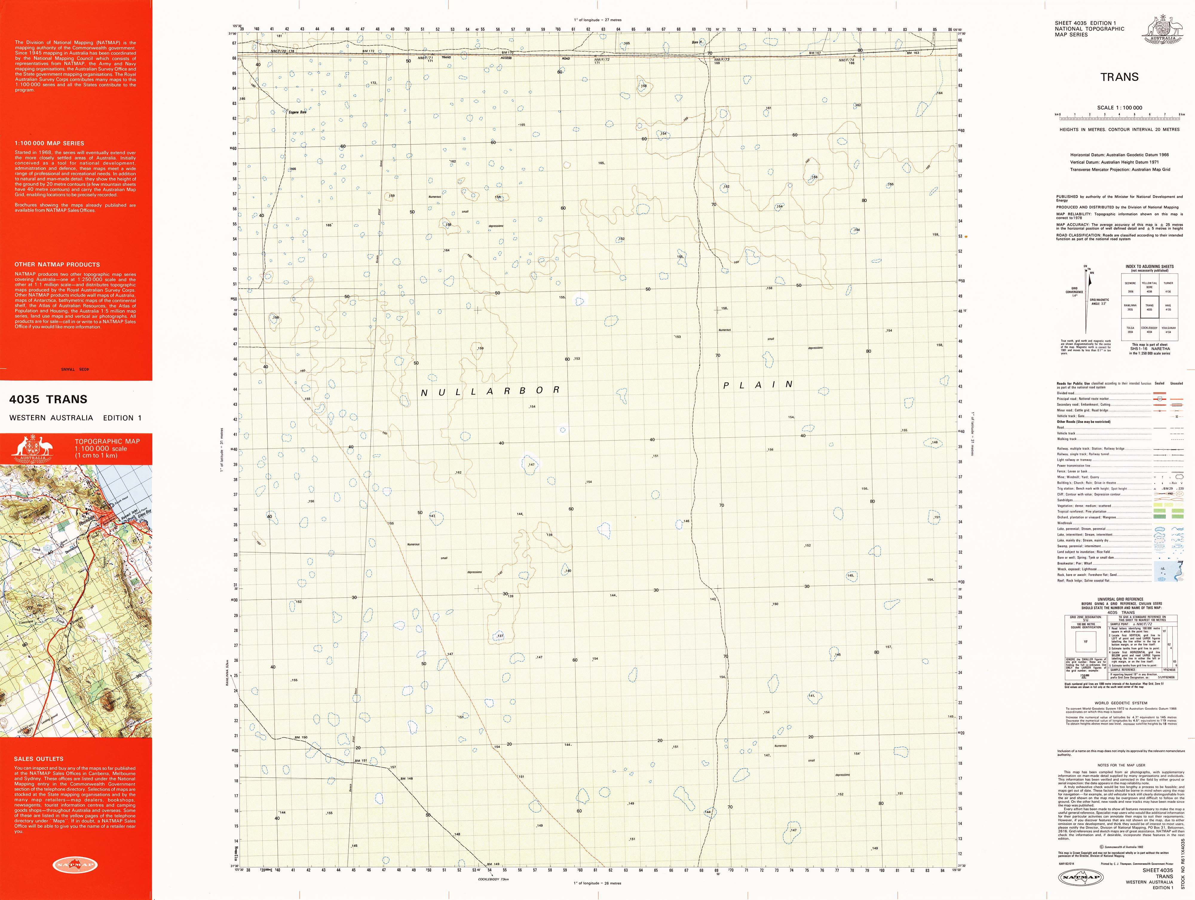4035 Trans 1:100k Topographic Map