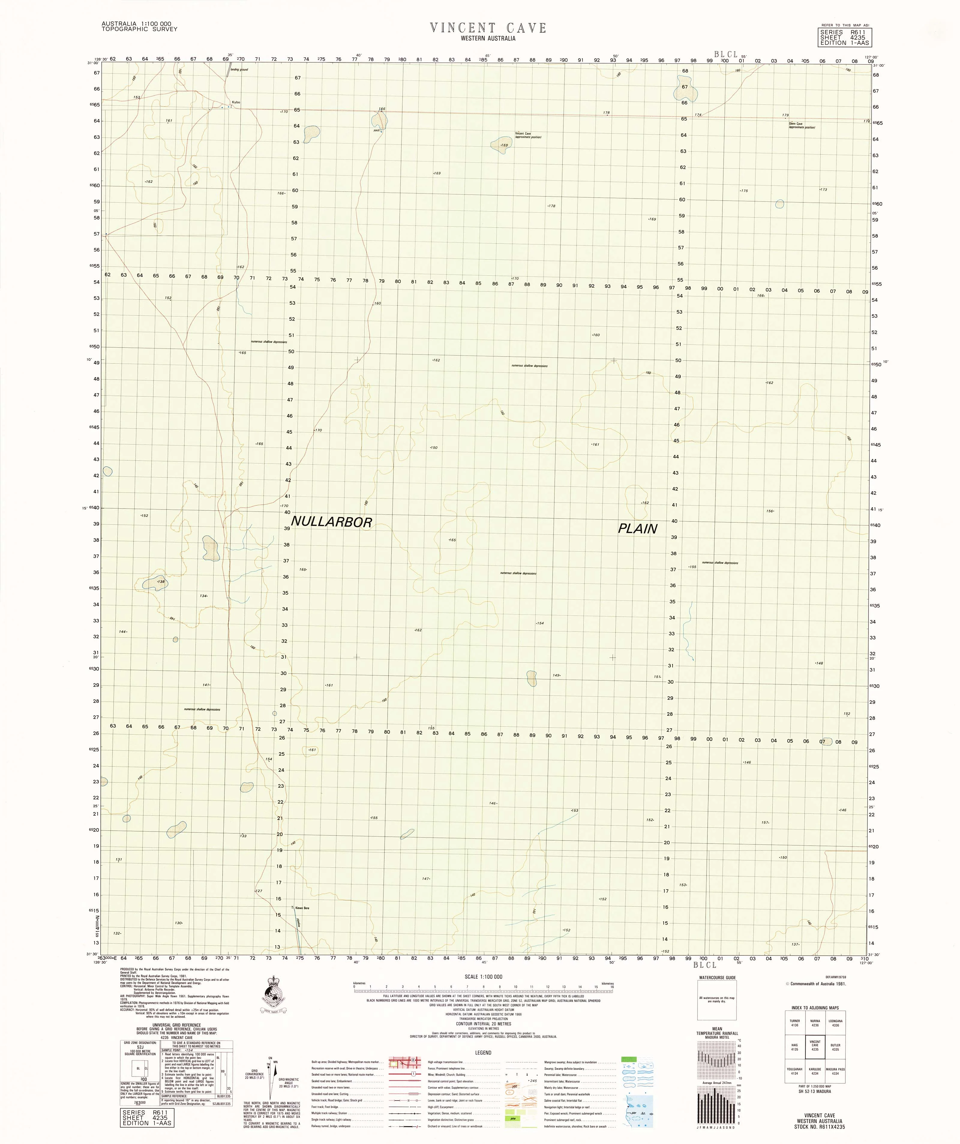 4235 Vincent Cave 1:100k Topographic Map
