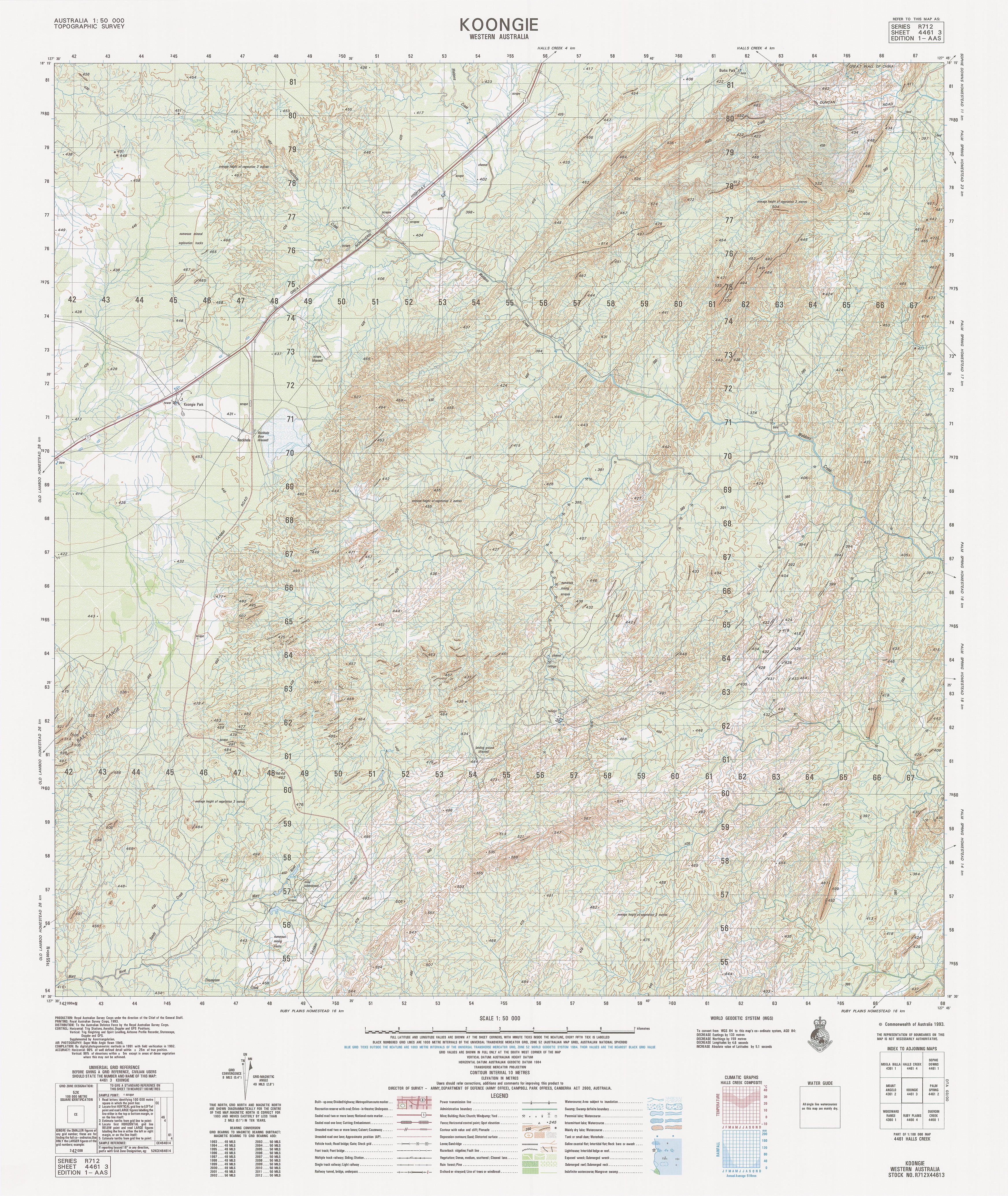 4461-3 Koongie 1:50k Topographic Map
