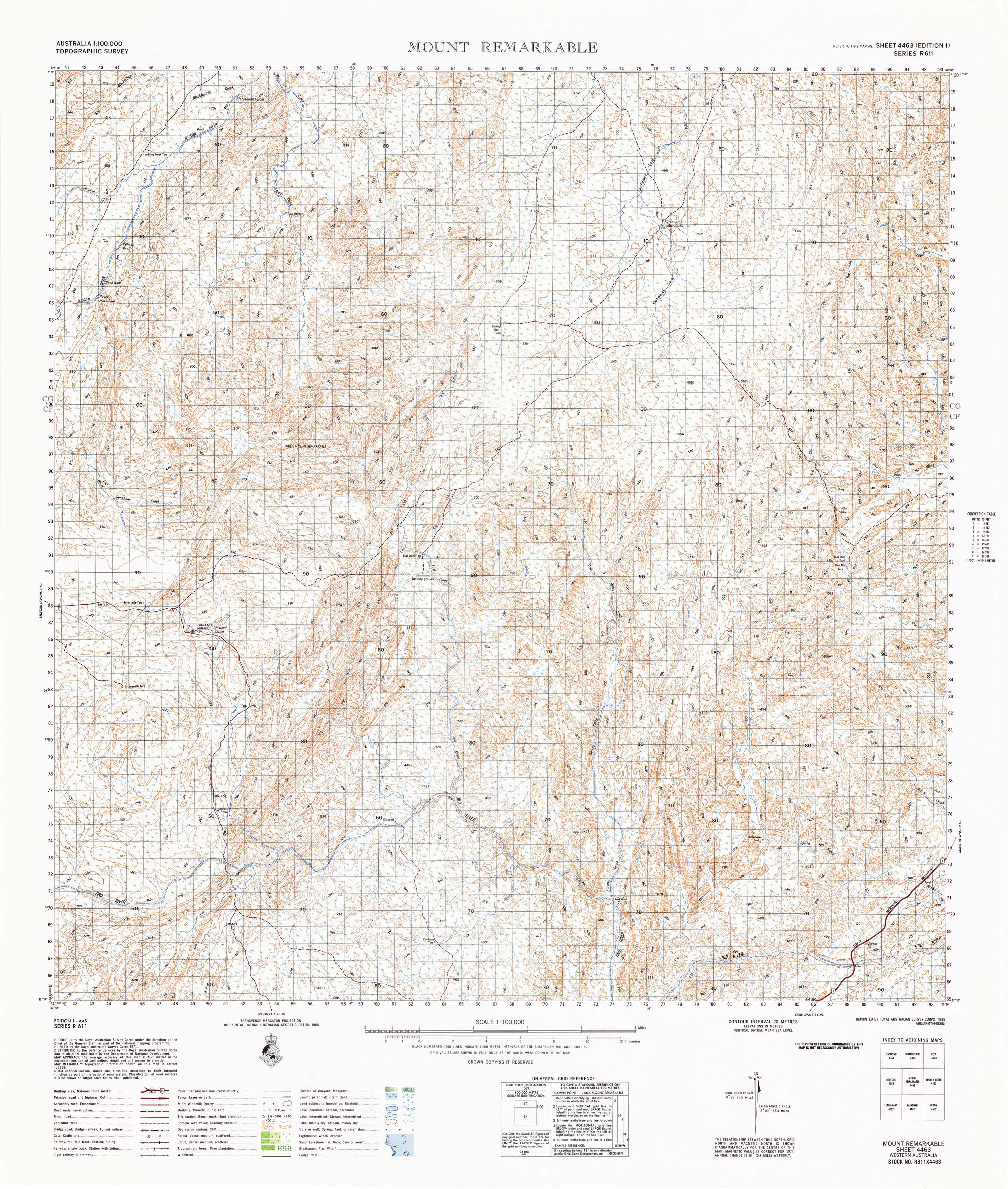4463 Mount Remarkable 1:100k Topographic Map