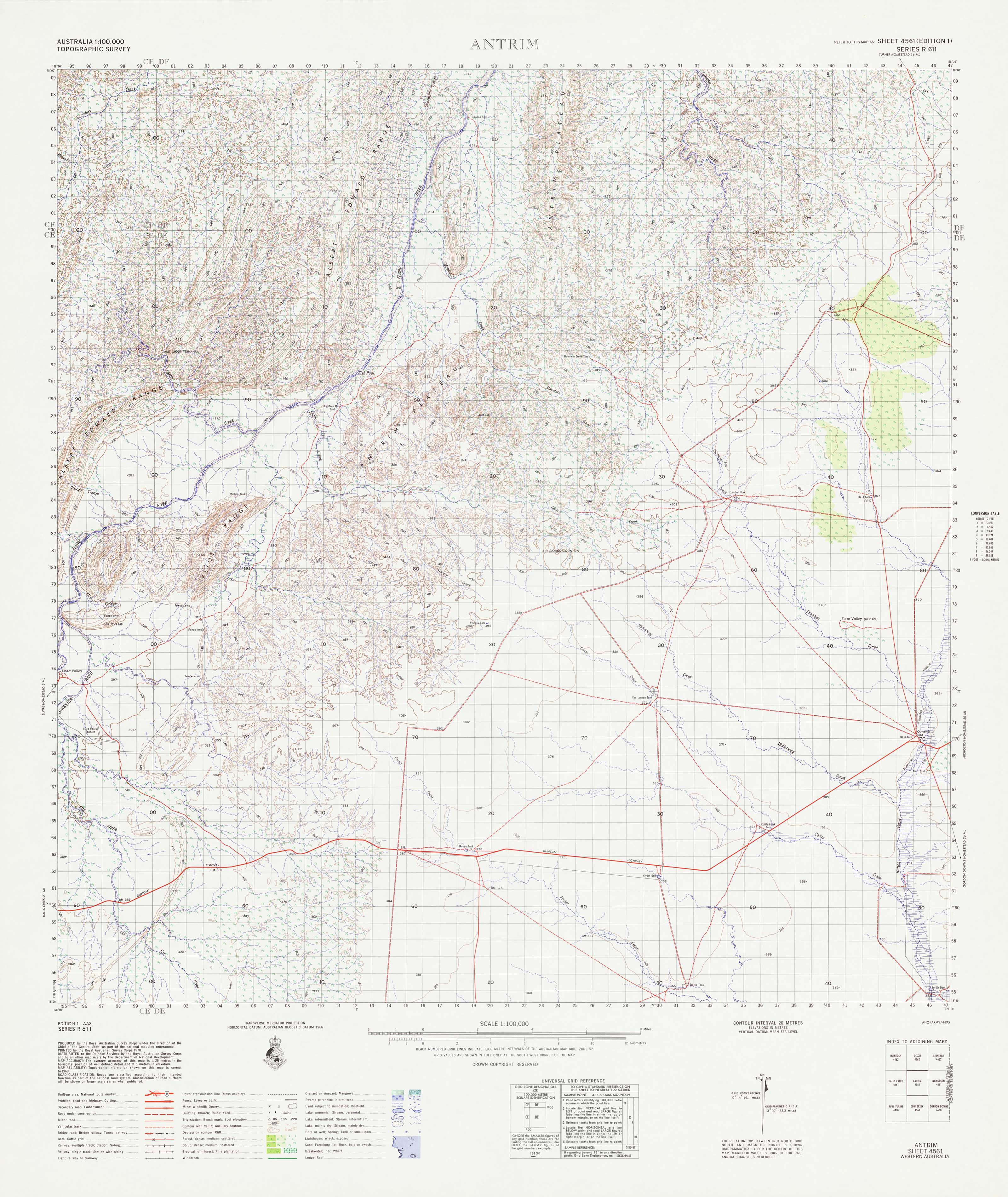 4561 Antrim 1:100k Topographic Map