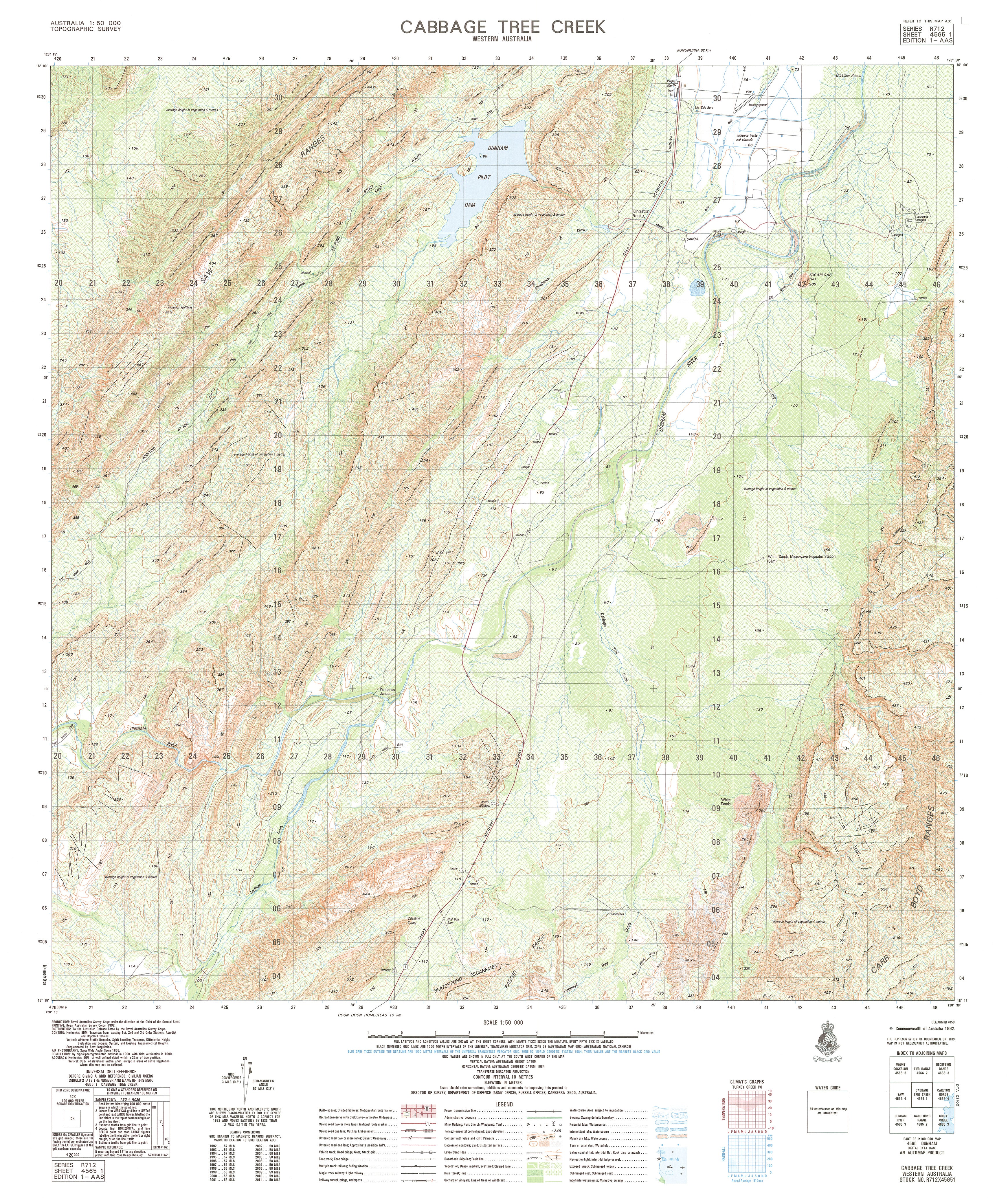 4565-1 Cabbage Tree Creek 1:50k Topographic Map