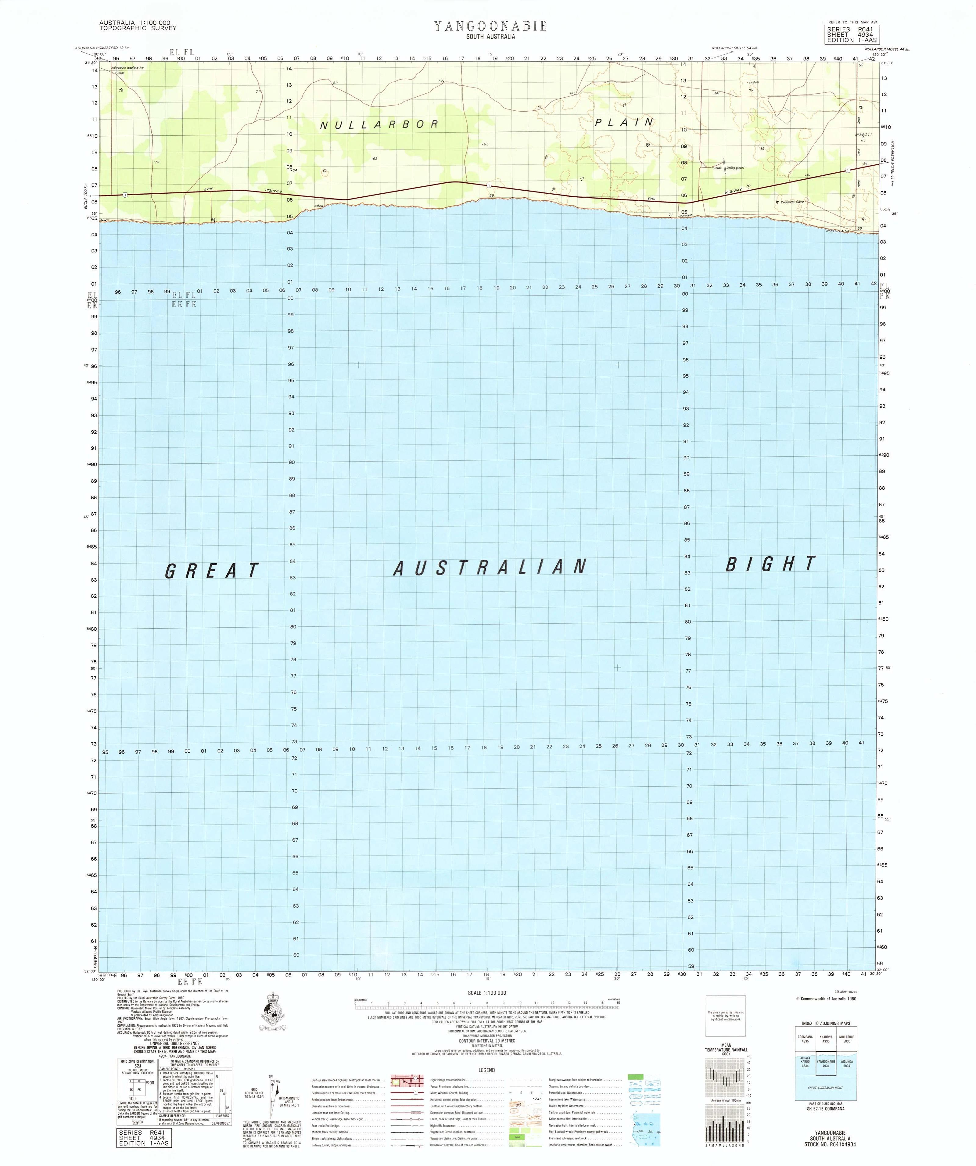 4934 Yangoonabie  1:100k Topographic Map
