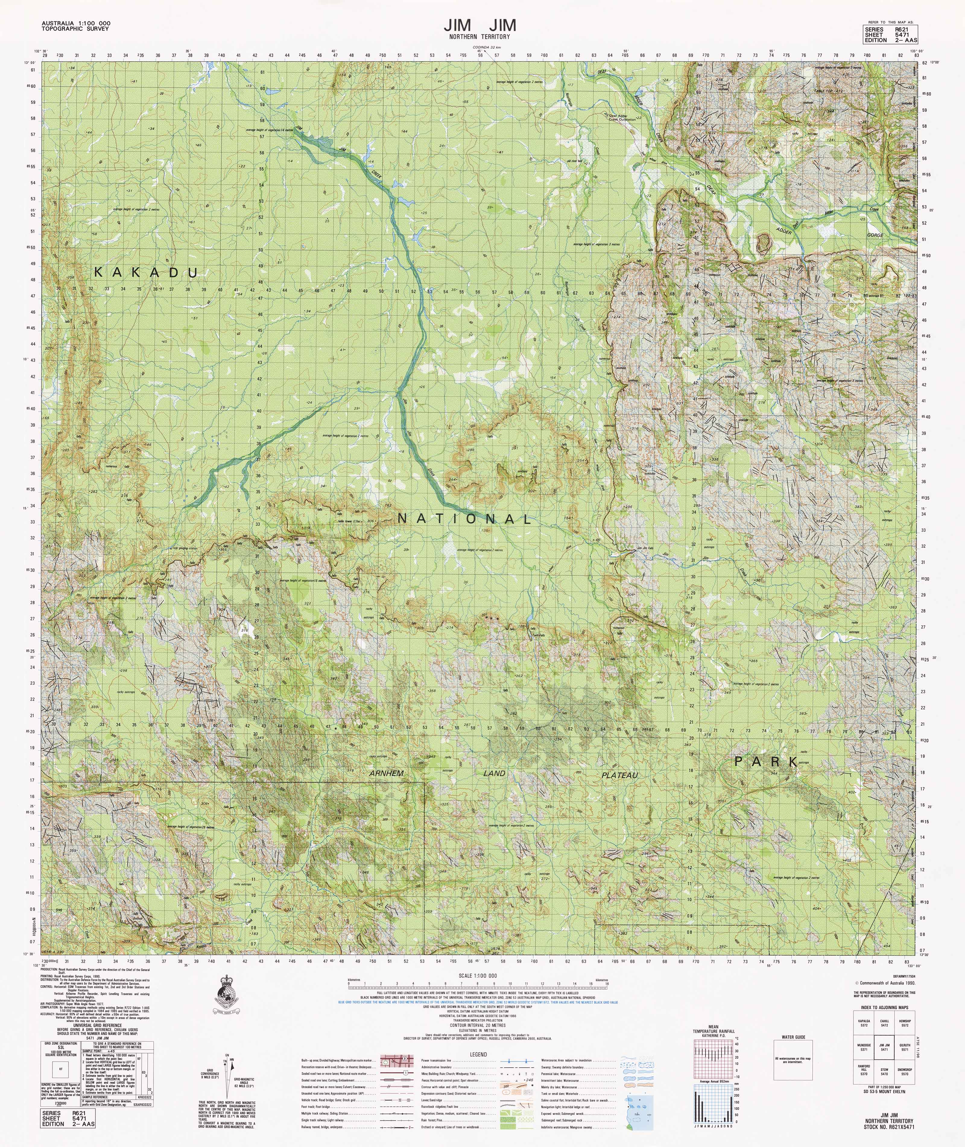 5471 Jim Jim 1:100k Topographic Map