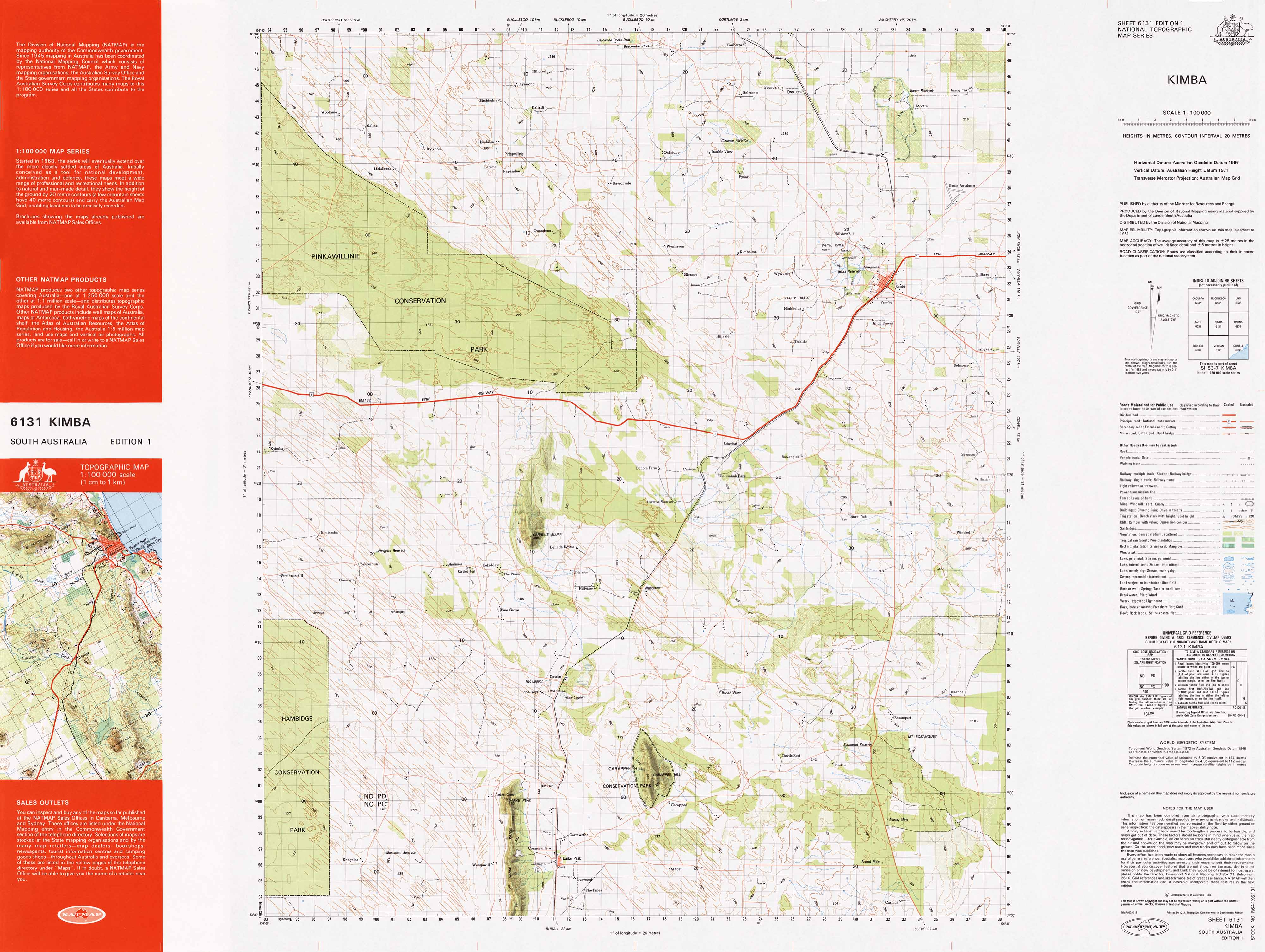6131 Kimba 1:100k Topographic Map
