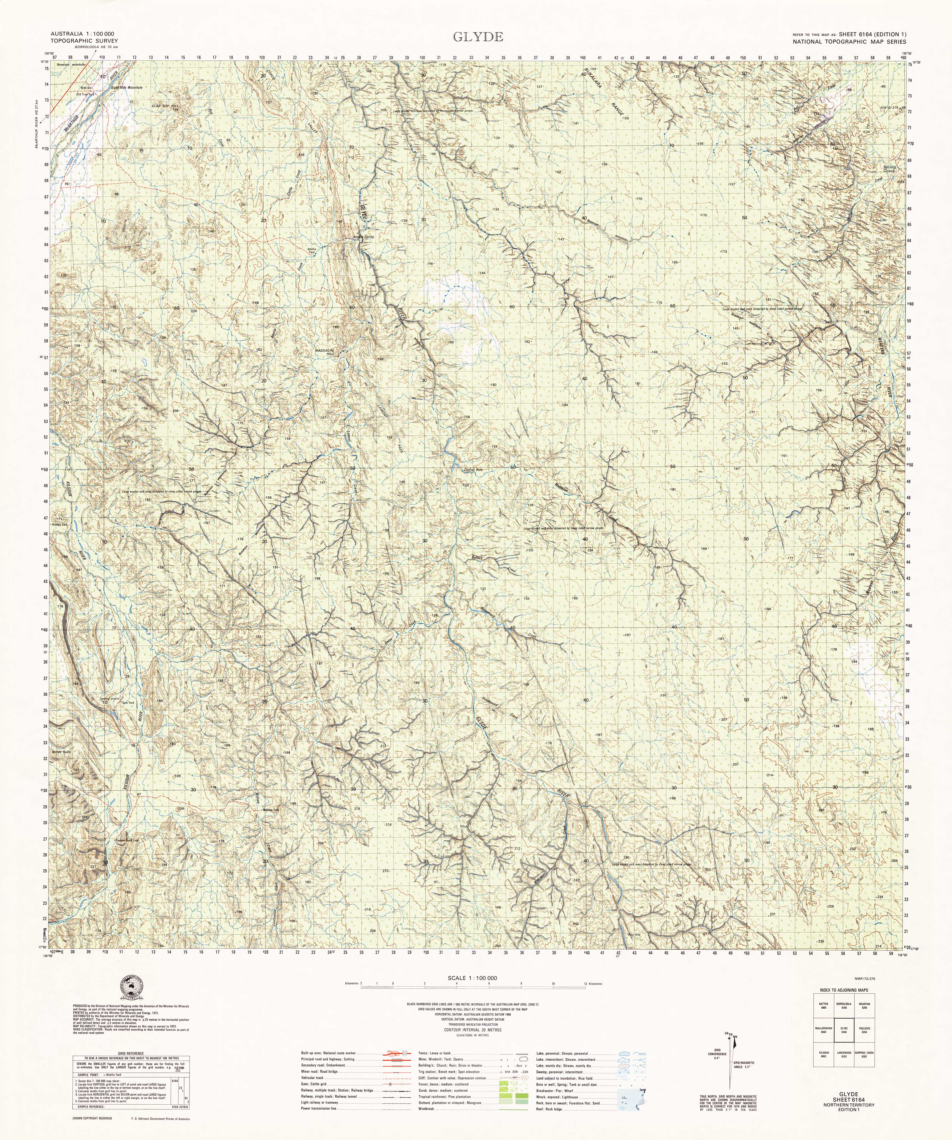 6164 Glyde 1:100k Topographic Map