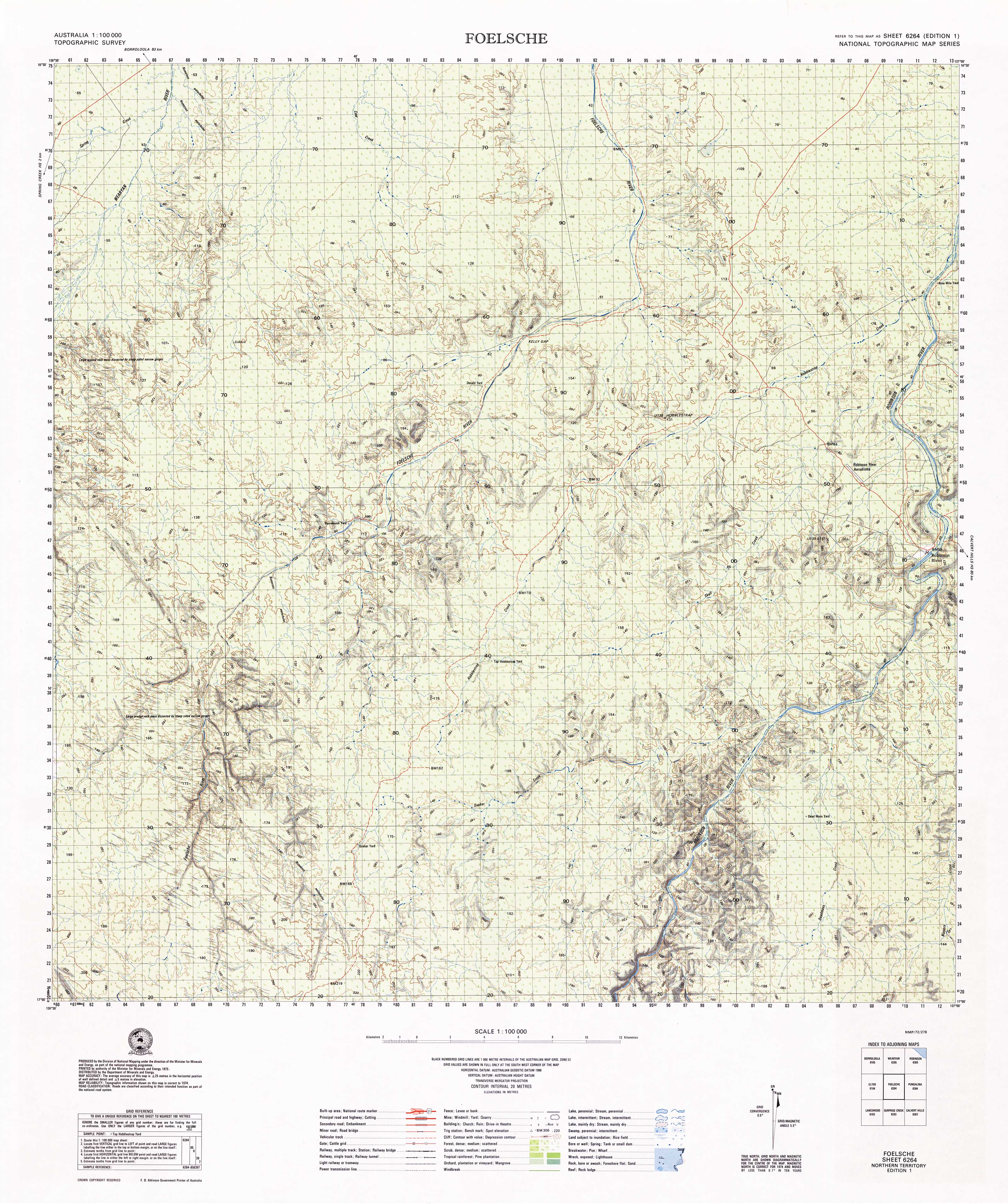 6264 Foelsche 1:100k Topographic Map