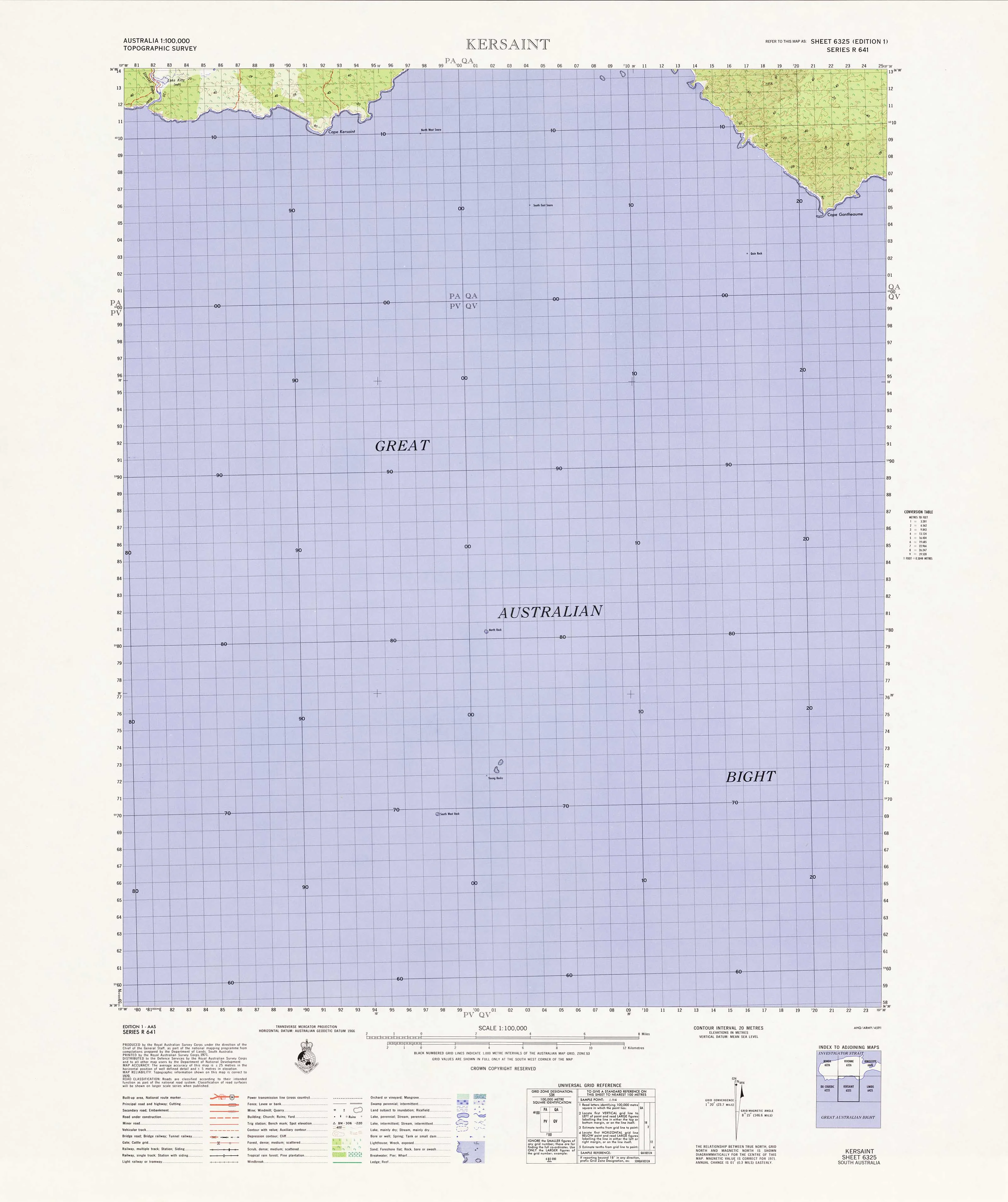 6325 Kersaint 1:100k Topographic Map