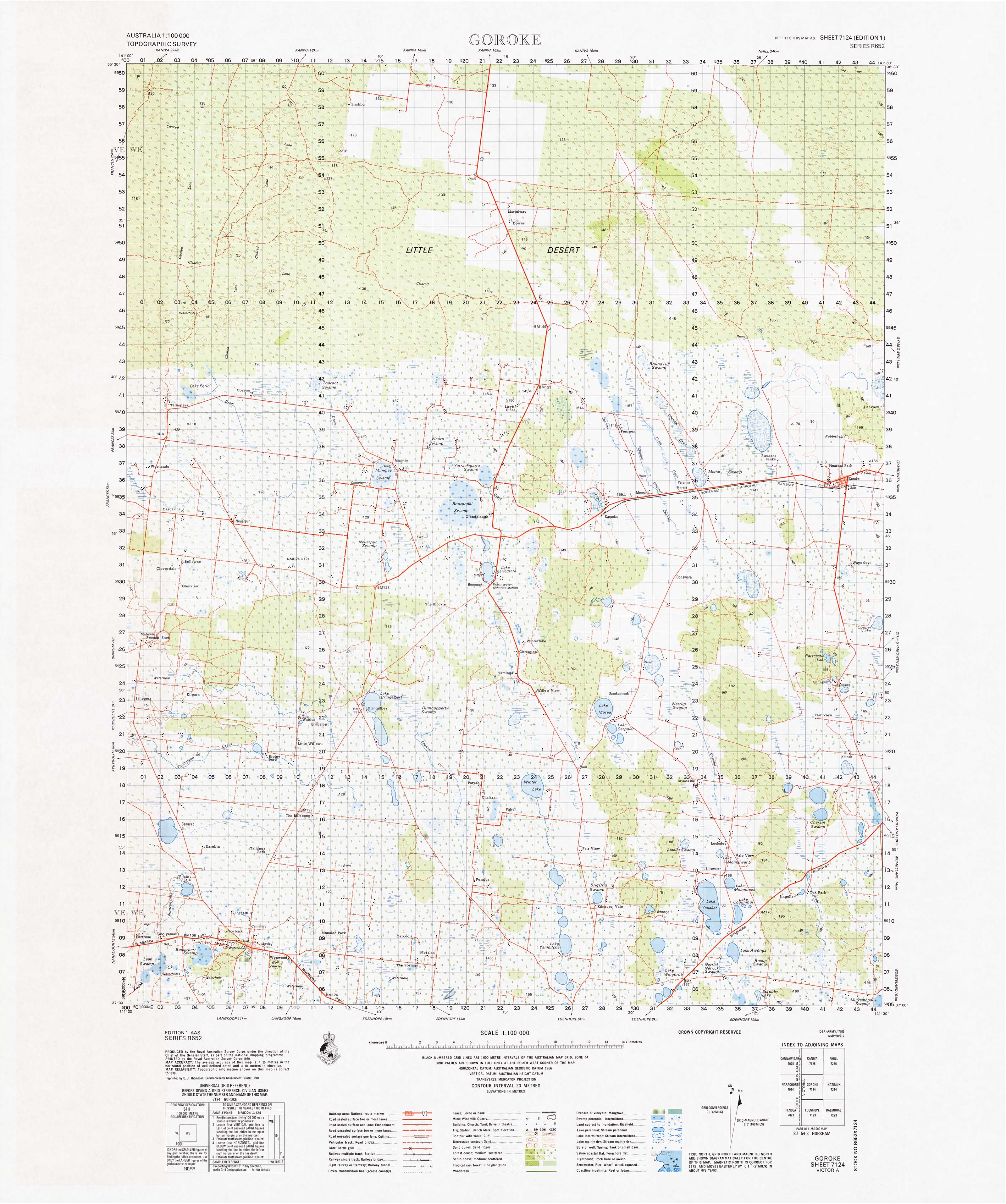 7124 Goroke 1:100k Topographic Map