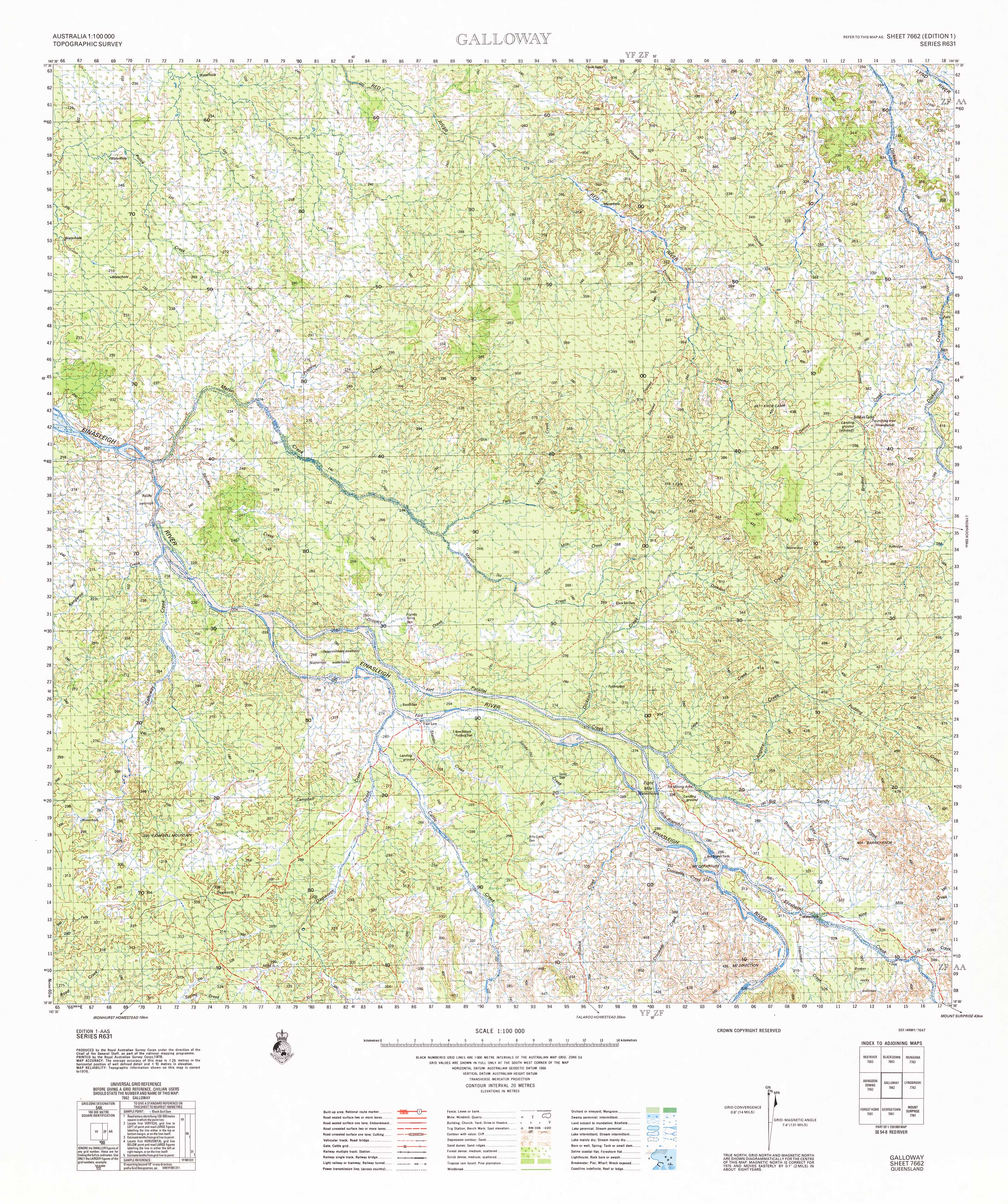 7662 Galloway 1:100k Topographic Map