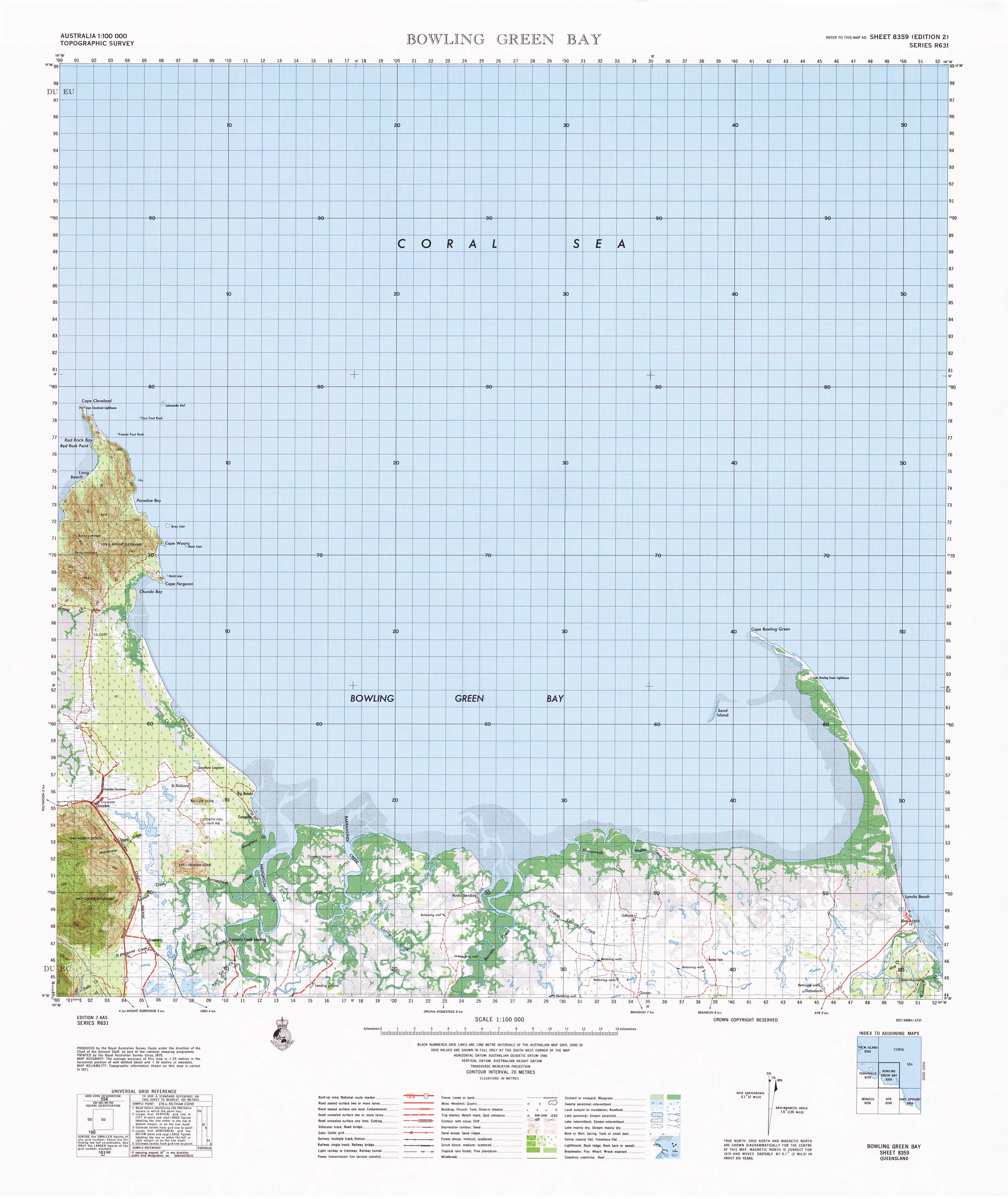 8359 Bowling Green Bay 1:100k Topographic Map