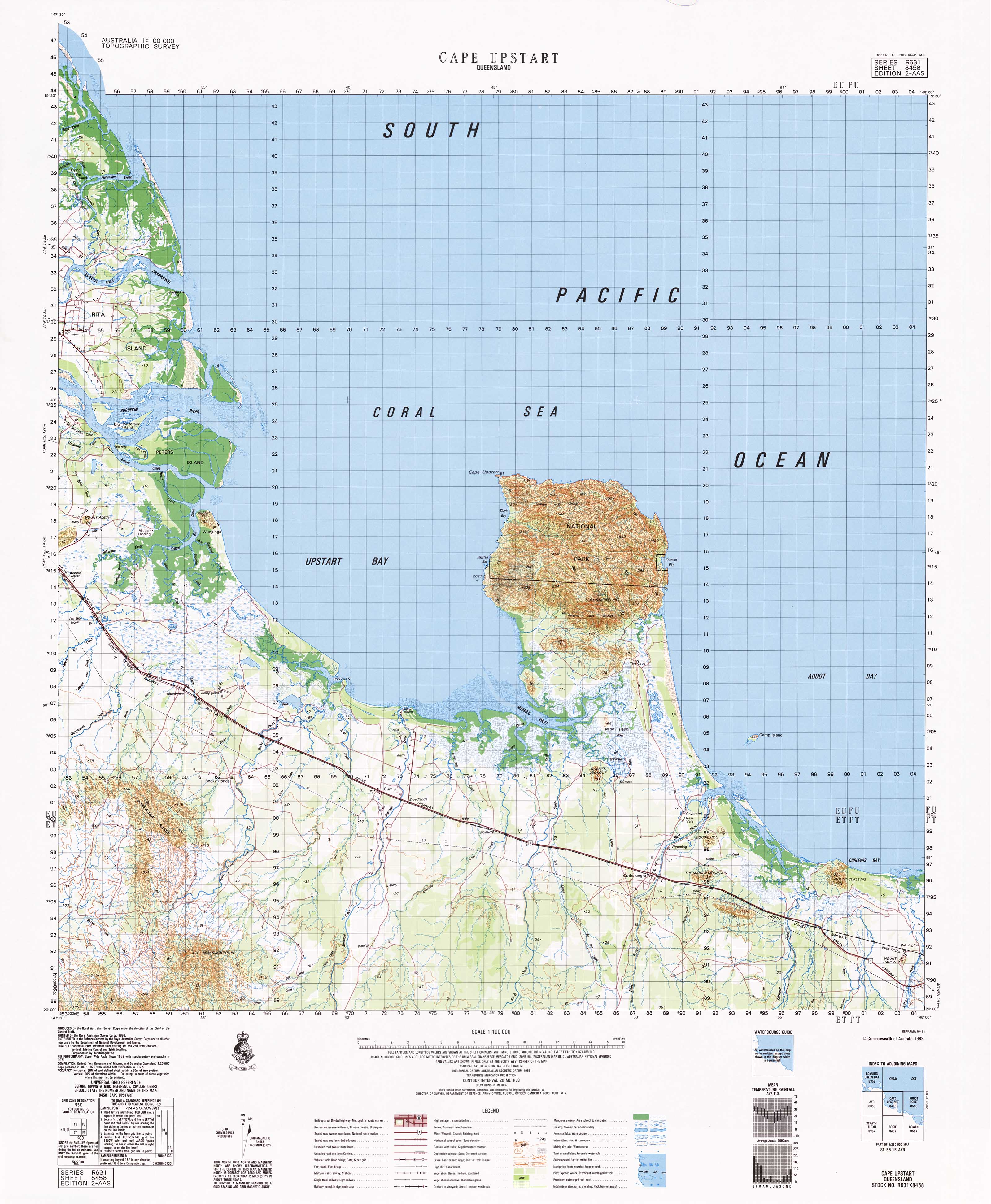 8458 Cape Upstart 1:100k Topographic Map
