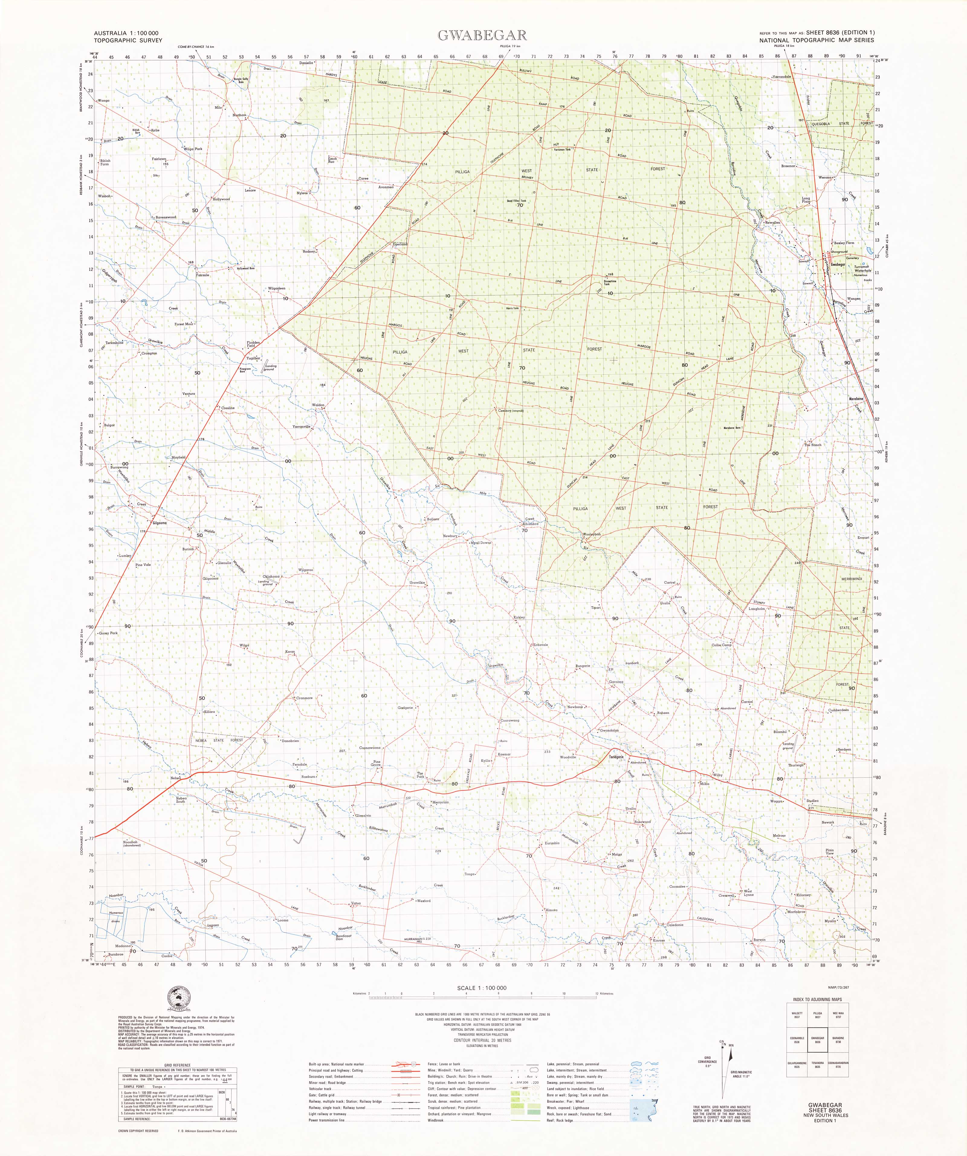 8636 Gwabegar 1:100k Topographic Map