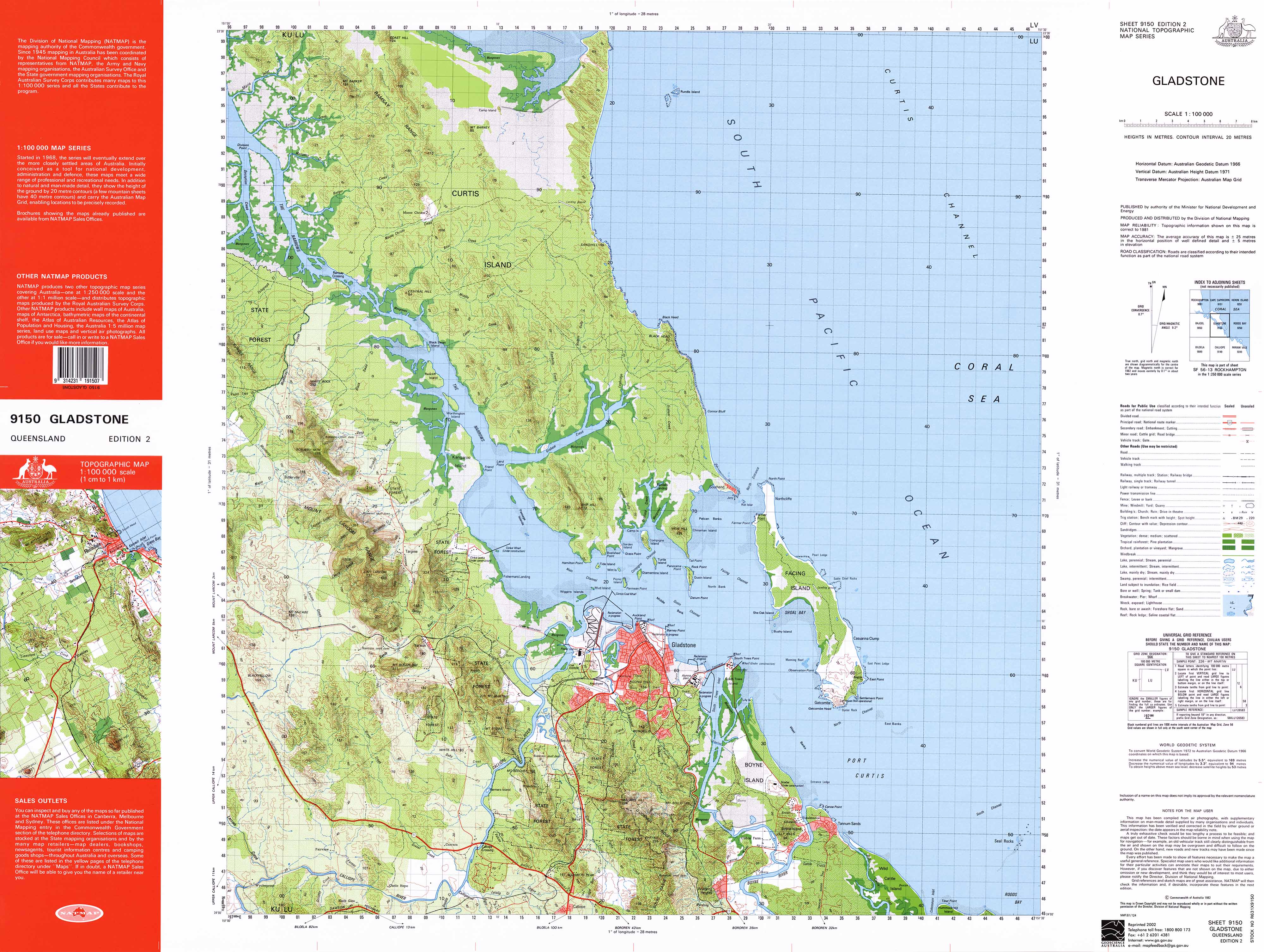 9150 Gladstone 1:100k Topographic Map