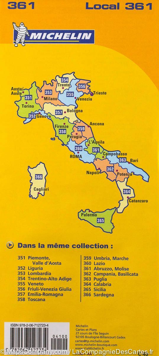 Italy Abruzzo & Molise Michelin Map 361 - Image 2