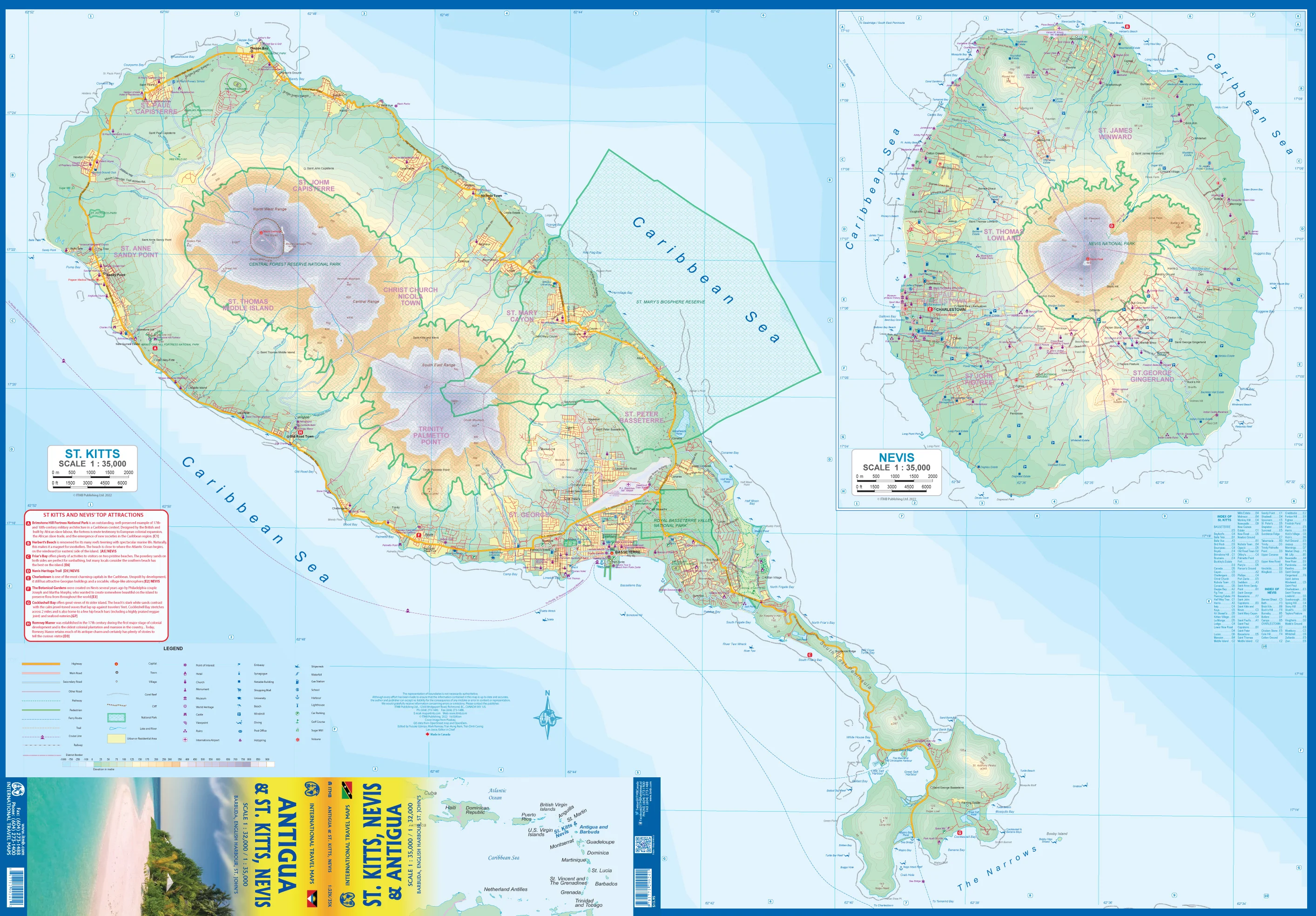 Antigua & St Kitts Nevis ITMB Map - Image 2