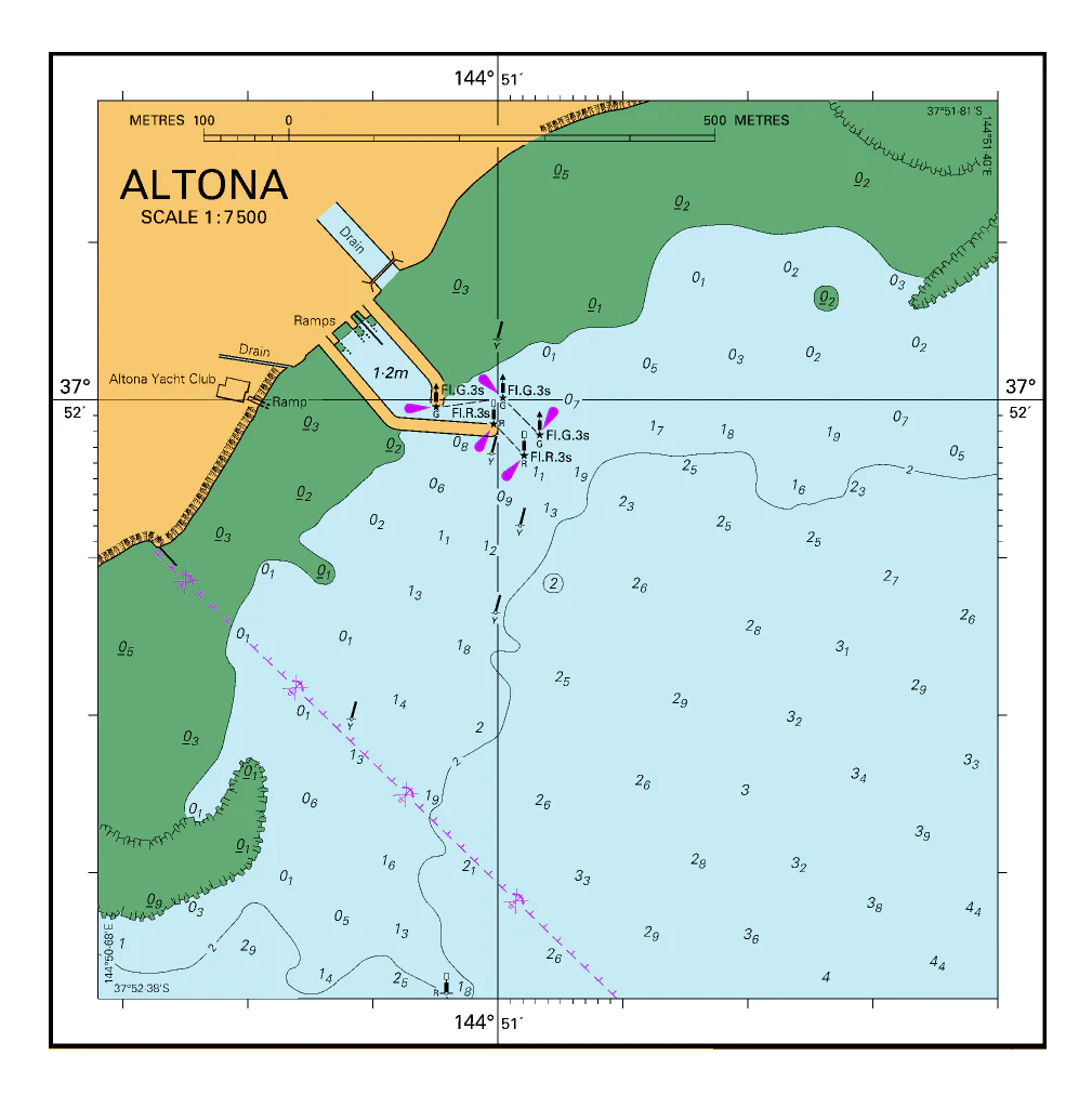 AUS 155 - Approaches to Port of Melbourne Nautical Chart - Image 4
