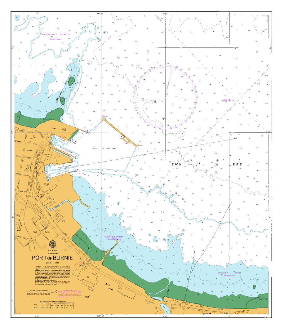 AUS 163 - Approaches to Burnie Nautical Chart - Image 3
