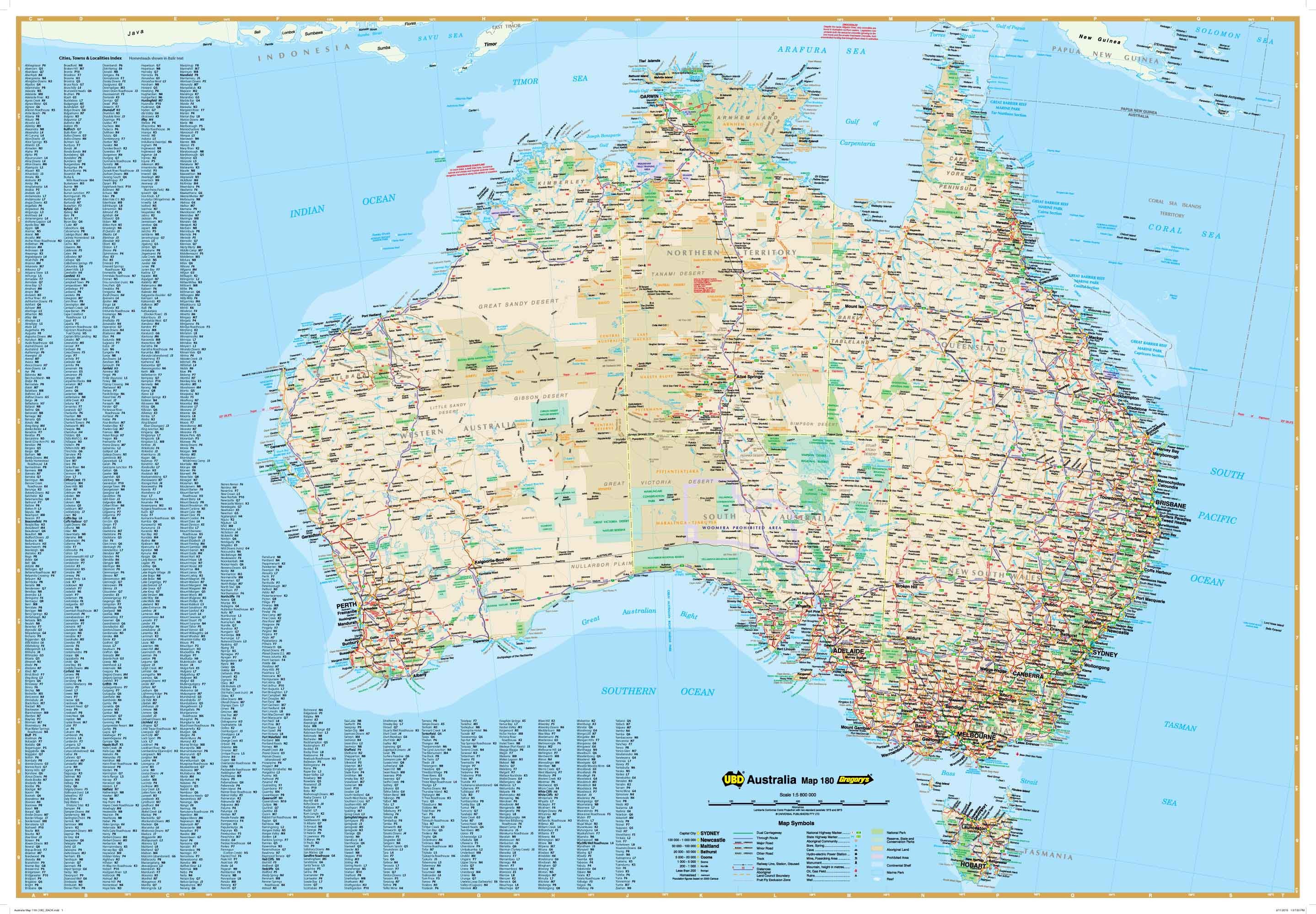 Australia 180 UBD Large Paper Folded Map - Image 2