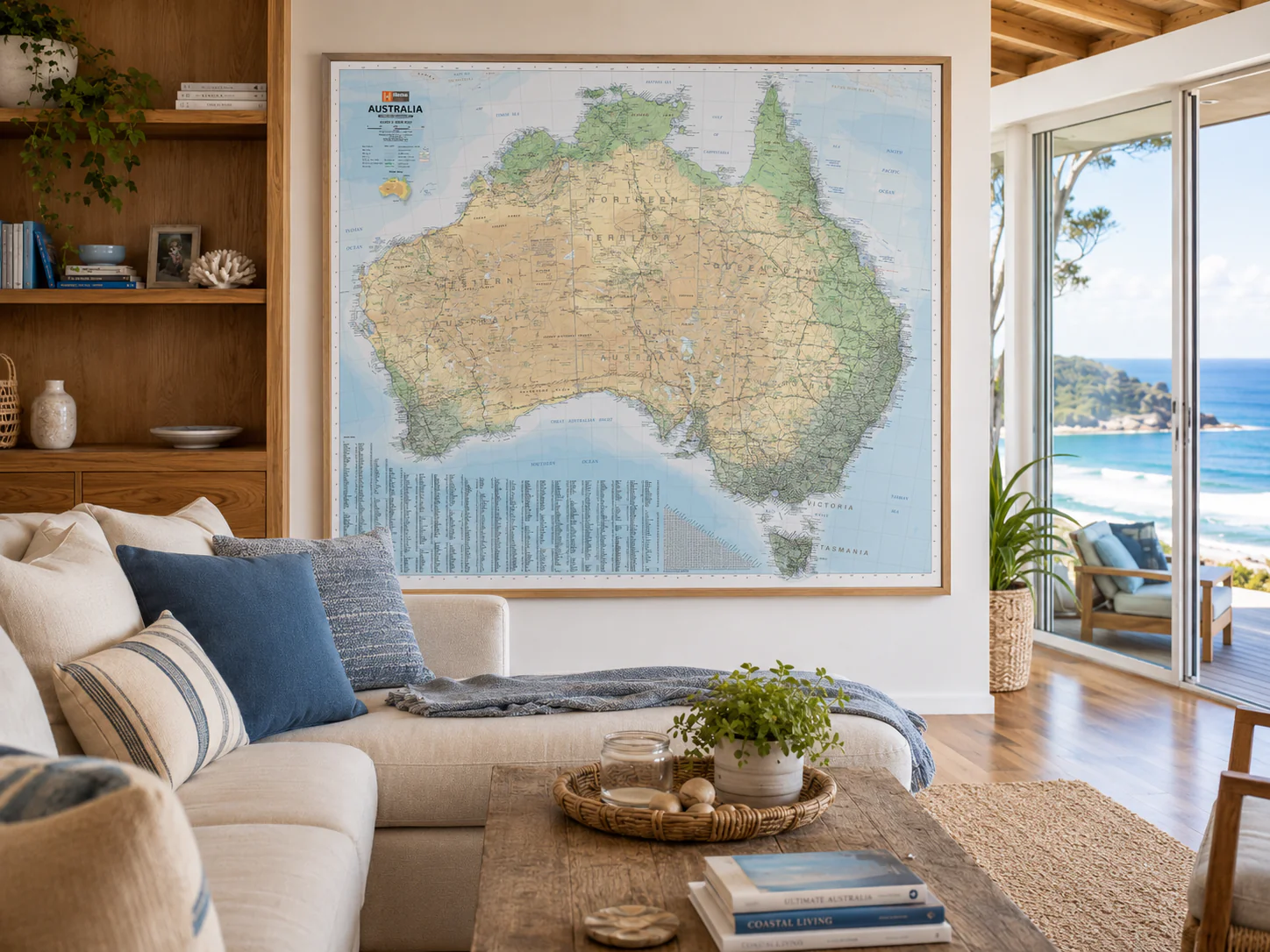 Australia Hema 1370 x 1200mm Road & Terrain Laminated Wall Supermap - Image 2