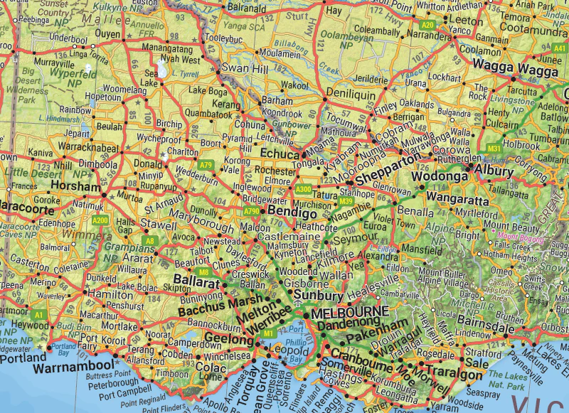 Australia Hema 1660 x 1455mm Road & Terrain Mega Map Laminated Wall Map with Hang Rails - Image 3