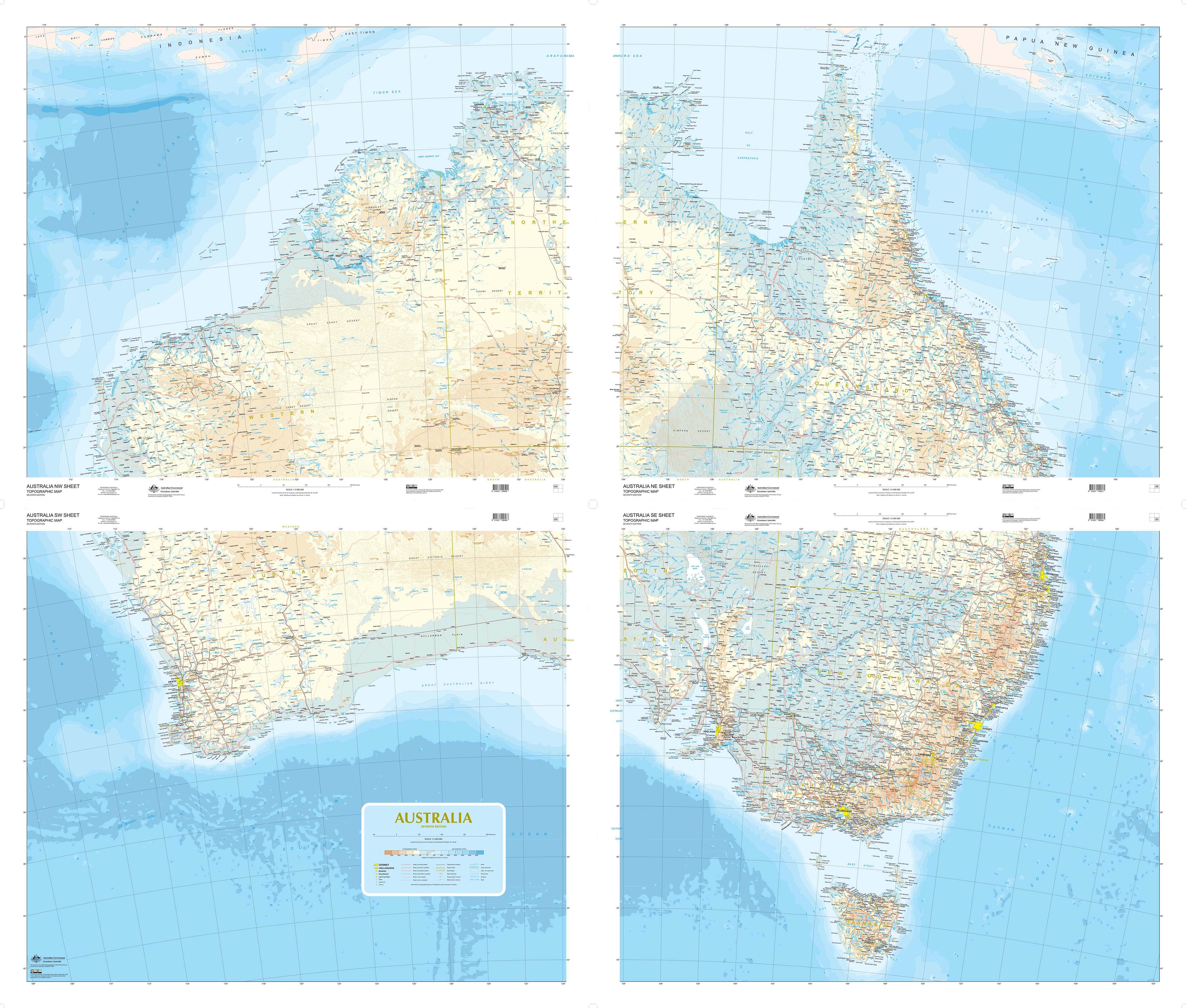 Australia-in-Four - South West Sheet Wall Map - Image 2