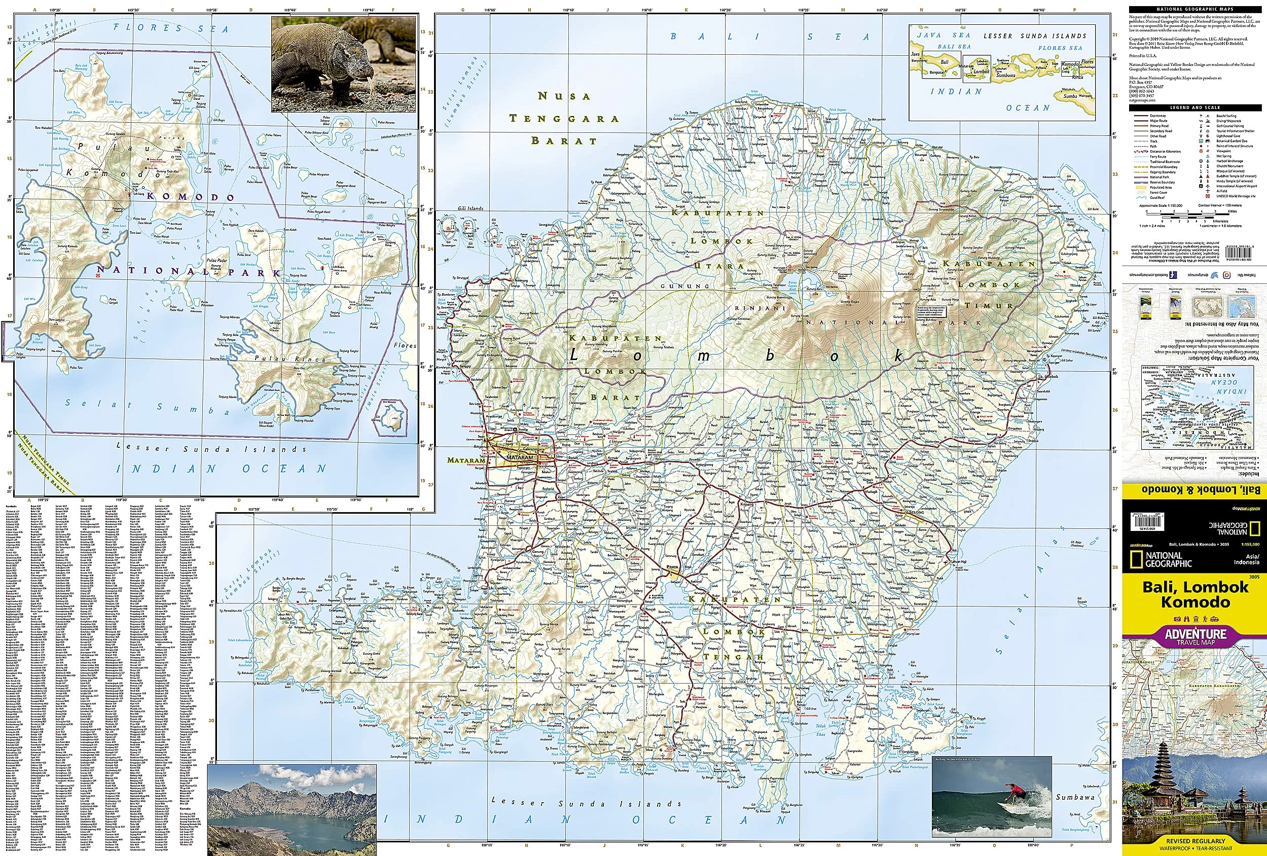 Bali Lombok Komodo National Geographic Folded Map - Image 2