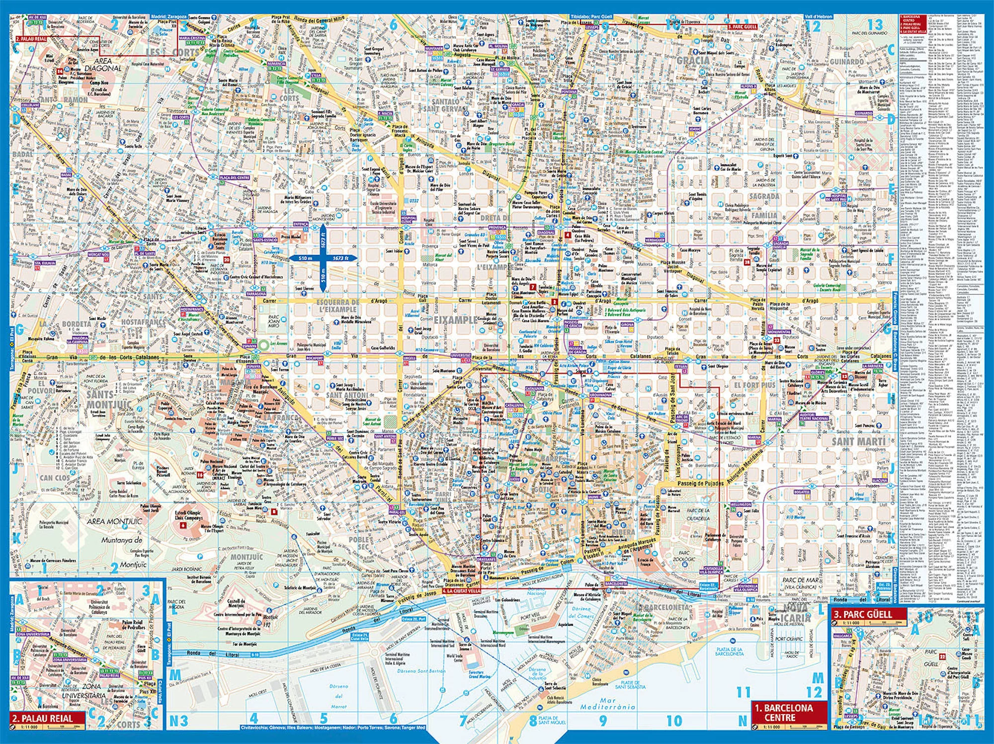 Barcelona Borch Folded Laminated Map - Image 3