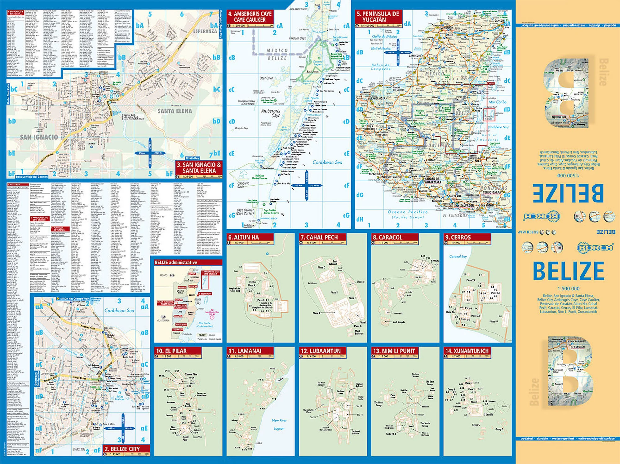 Belize Borch Folded Laminated Map - Image 2