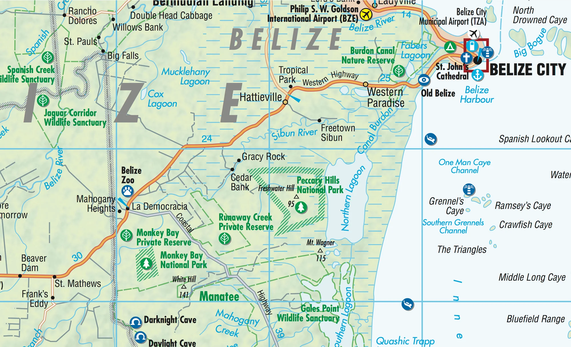 Belize Borch Folded Laminated Map - Image 4