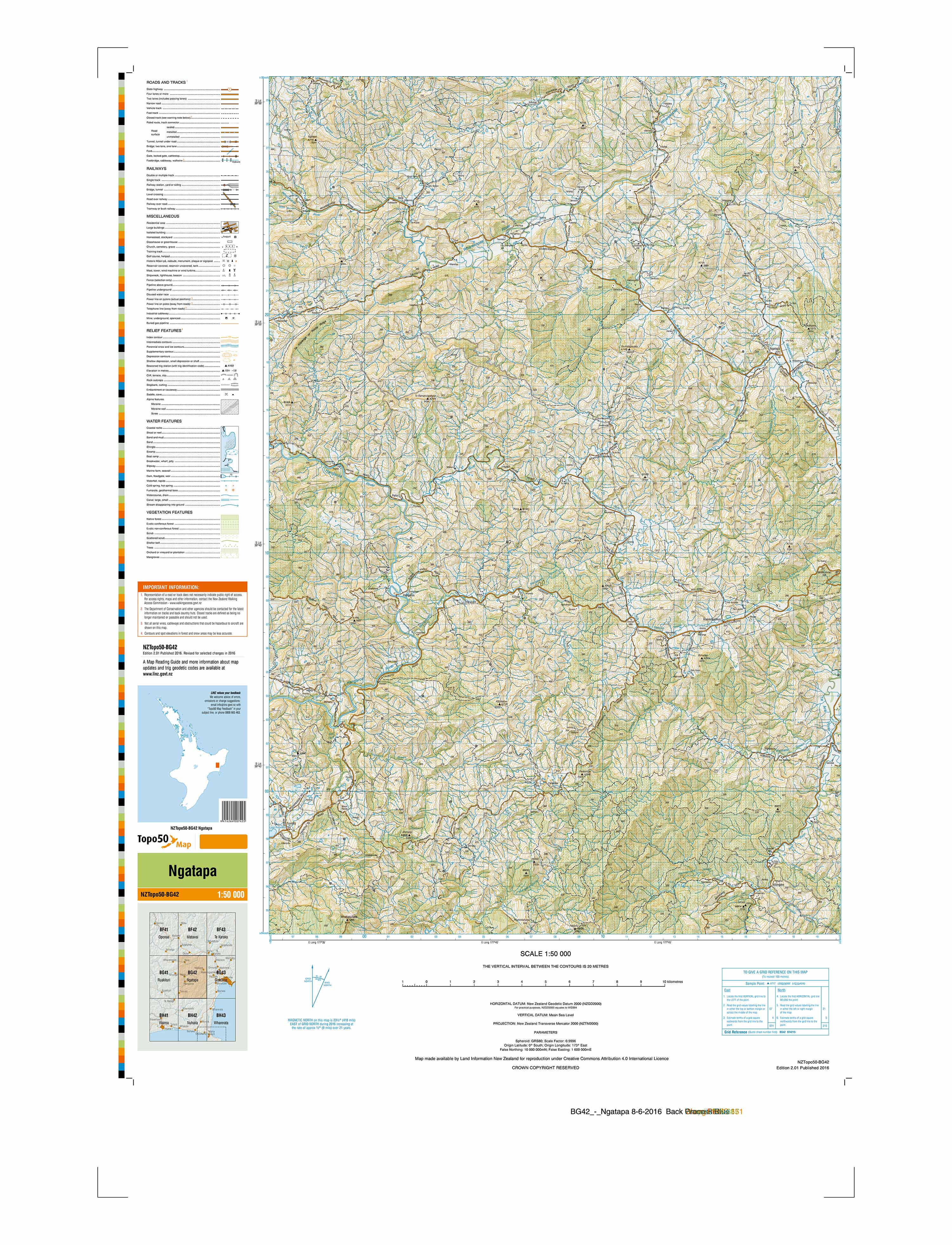 BG42 - Ngatapa Topo50 map