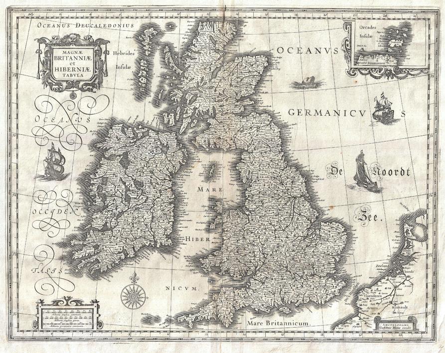 Blaeu Wall Map of the British Isles (1631) Print