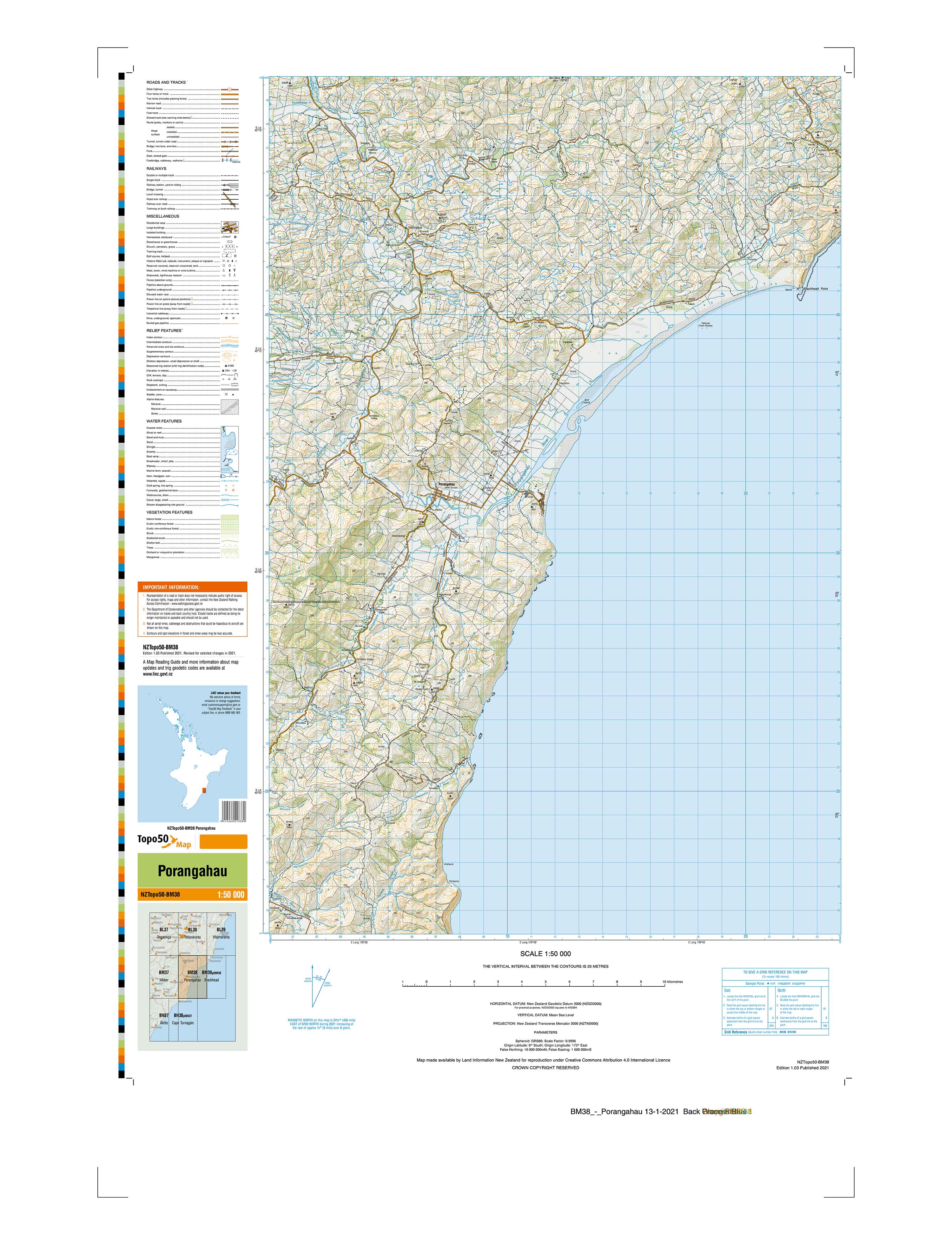BM38 - Porangahau Topo50 map