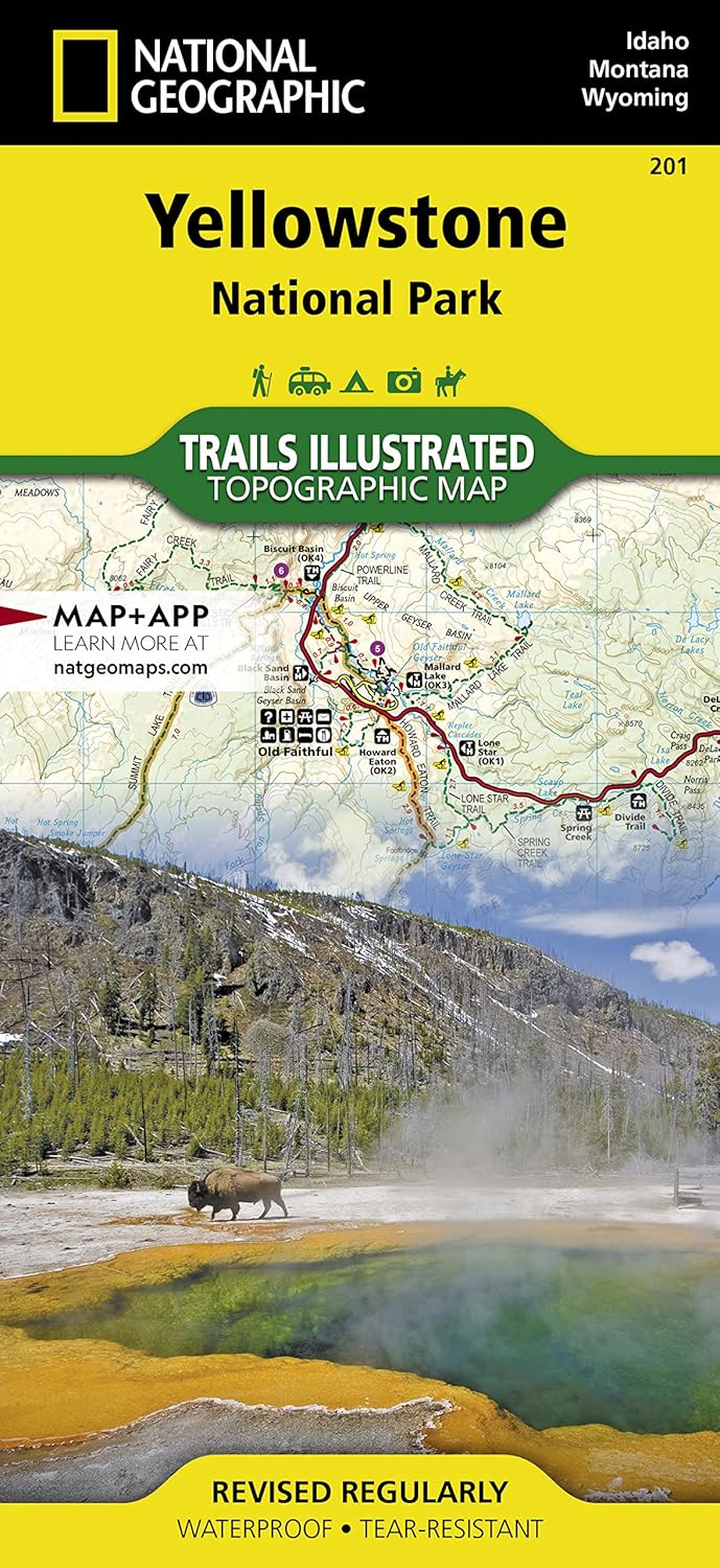 Yellowstone National Park National Geographic Folded Map