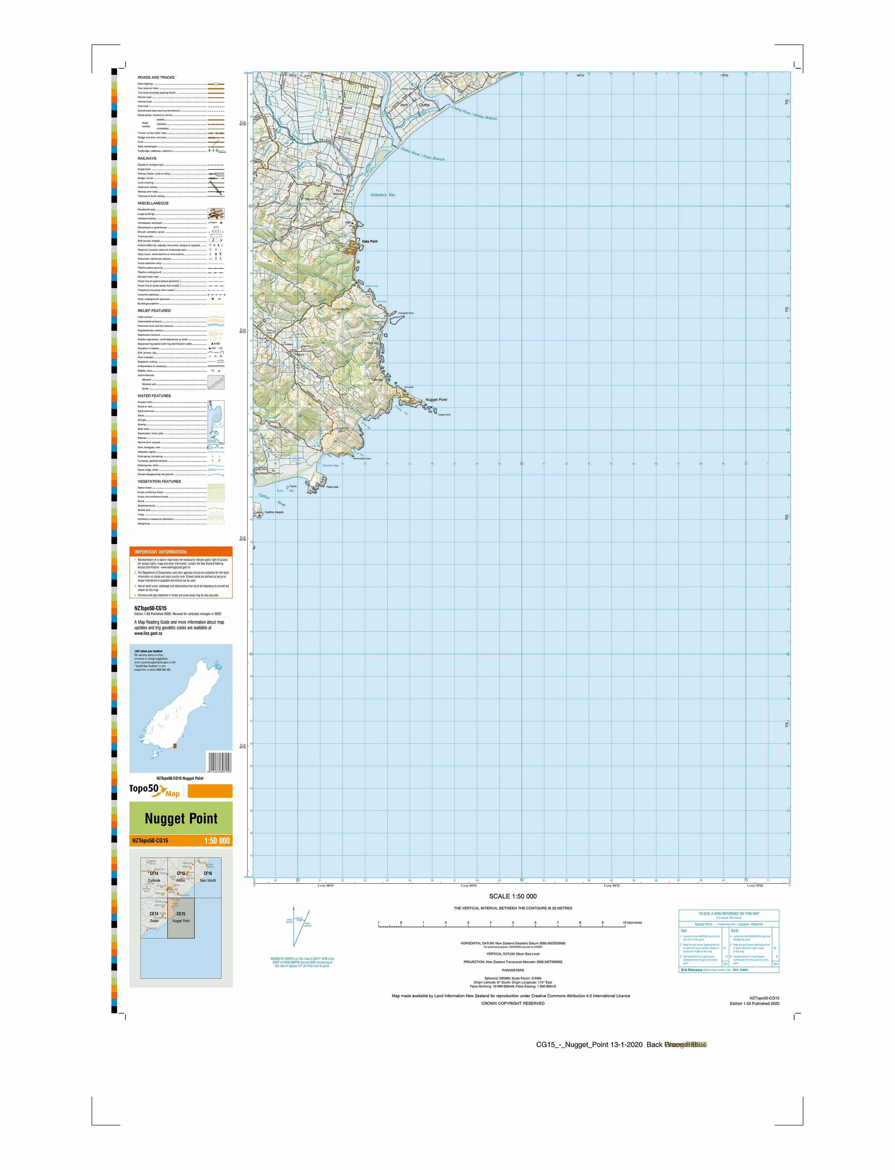 CG15 - Nugget Point Topo50 map