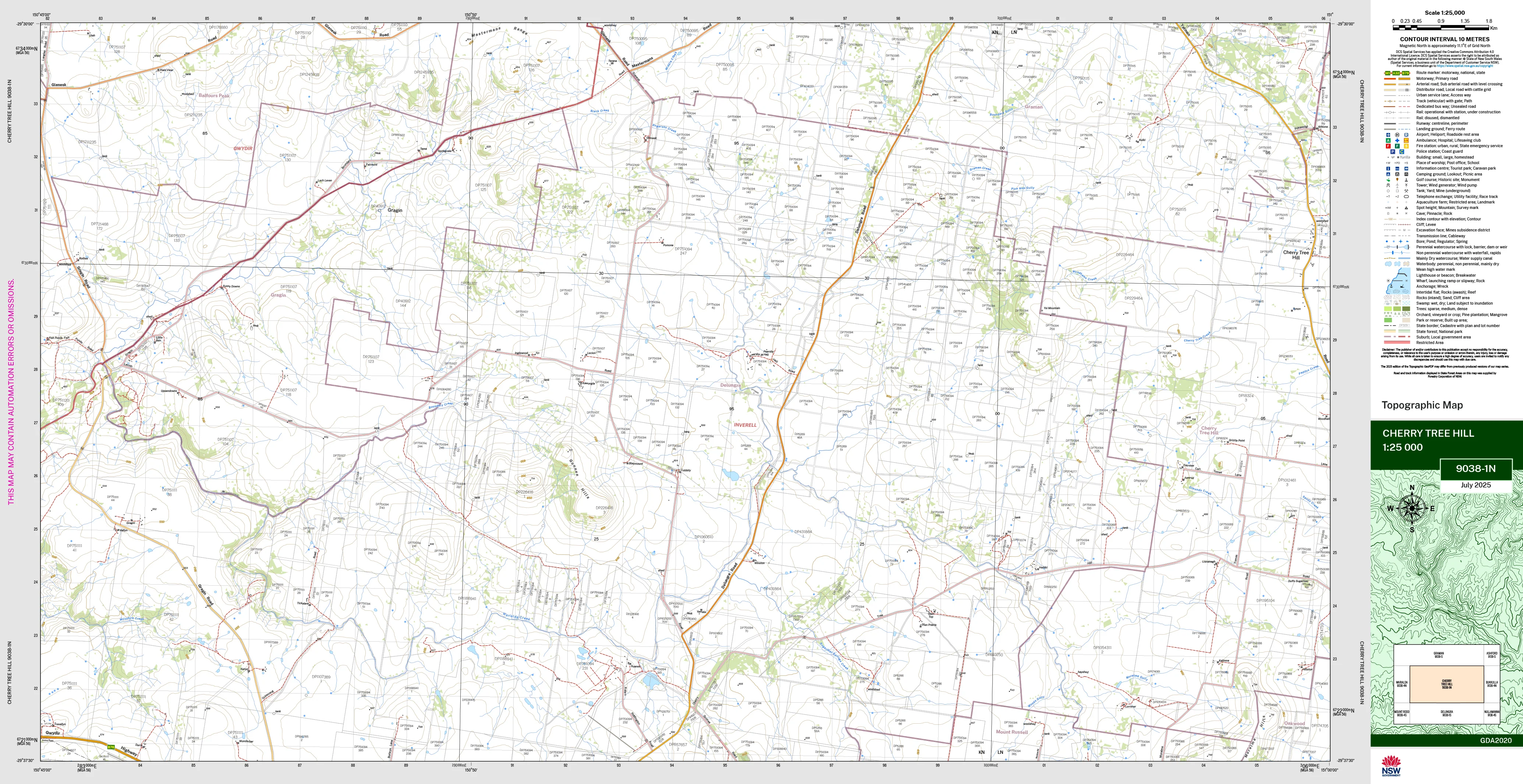 Cherry Tree Hill 9038-1N Topographic Map 1:25k
