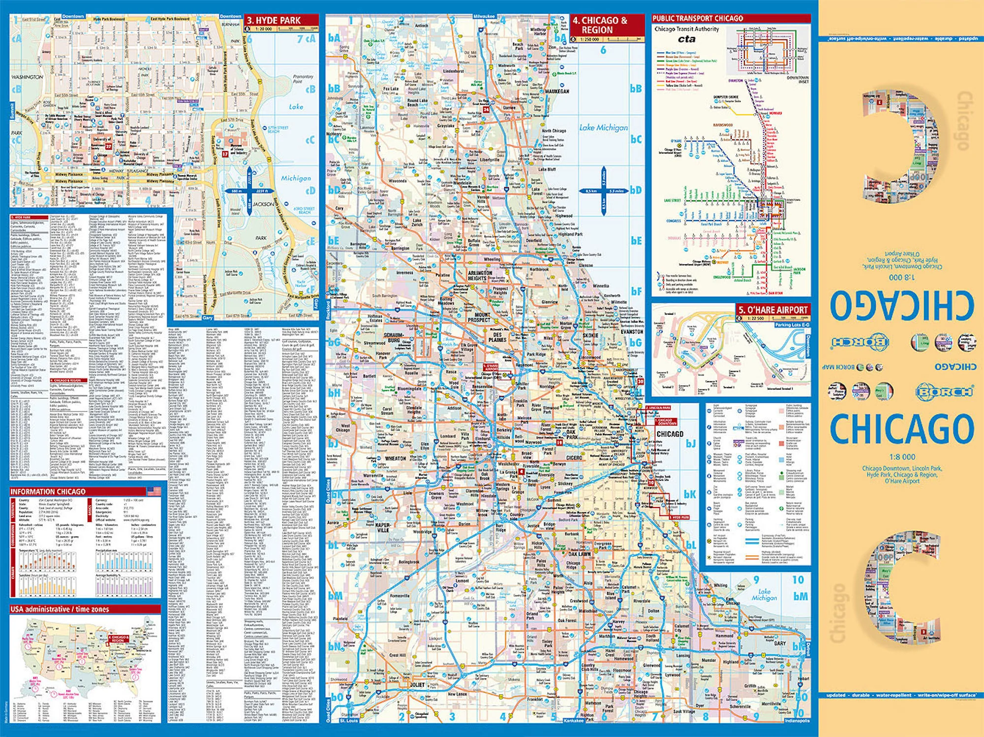 Chicago Borch Folded Laminated Map - Image 2