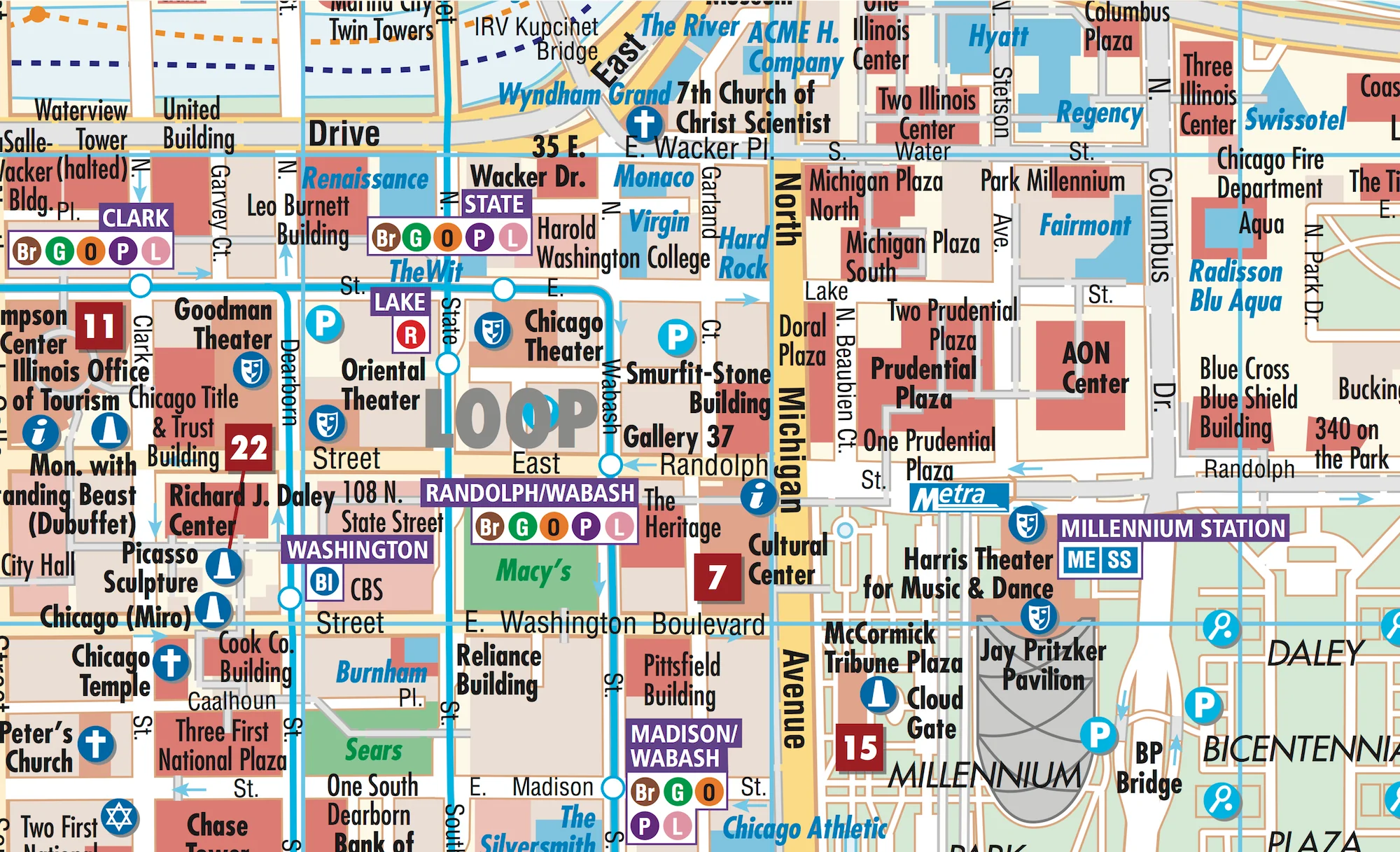 Chicago Borch Folded Laminated Map - Image 4