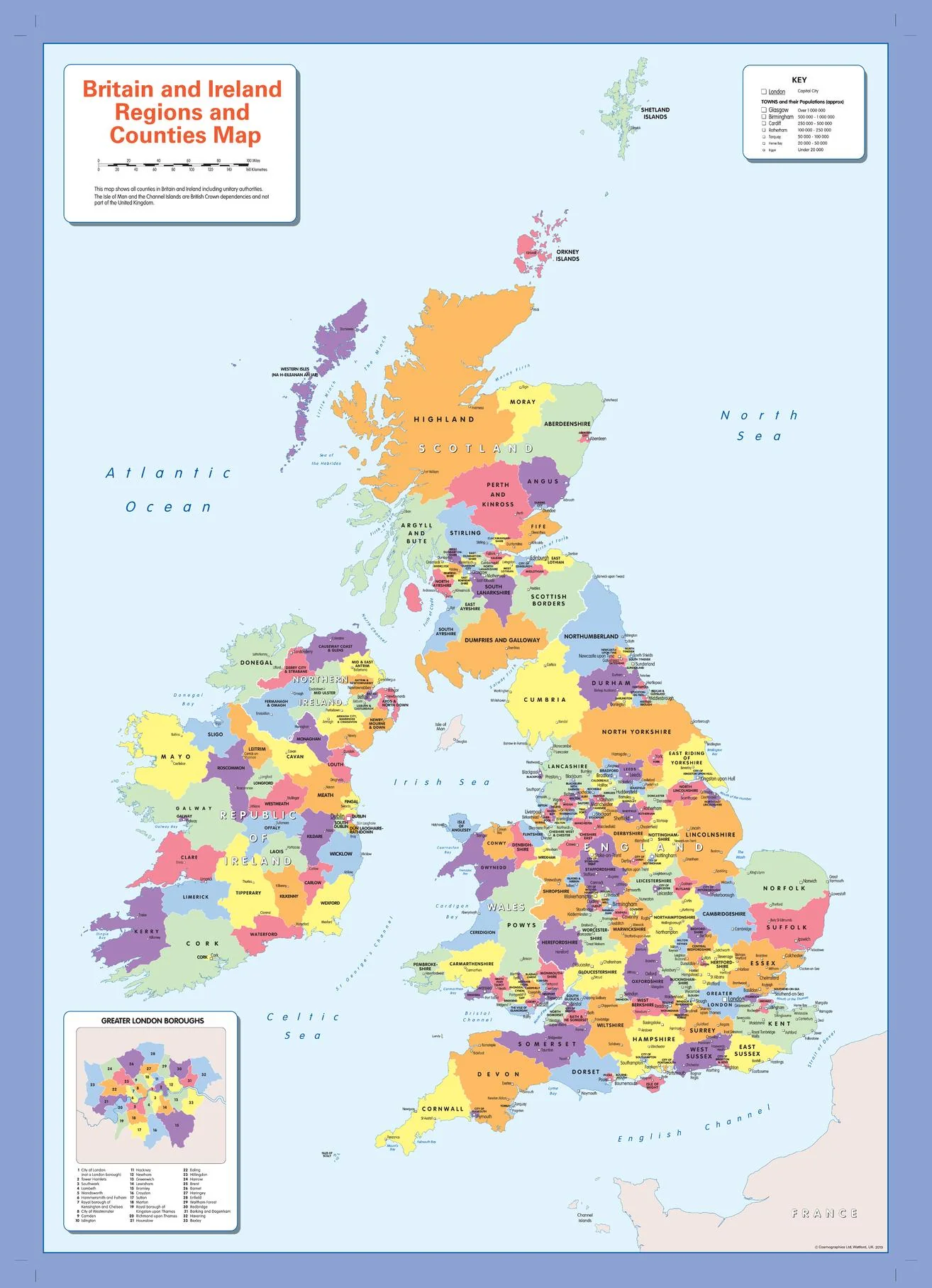 Children's Political Map of Britain and Ireland 640 x 910mm