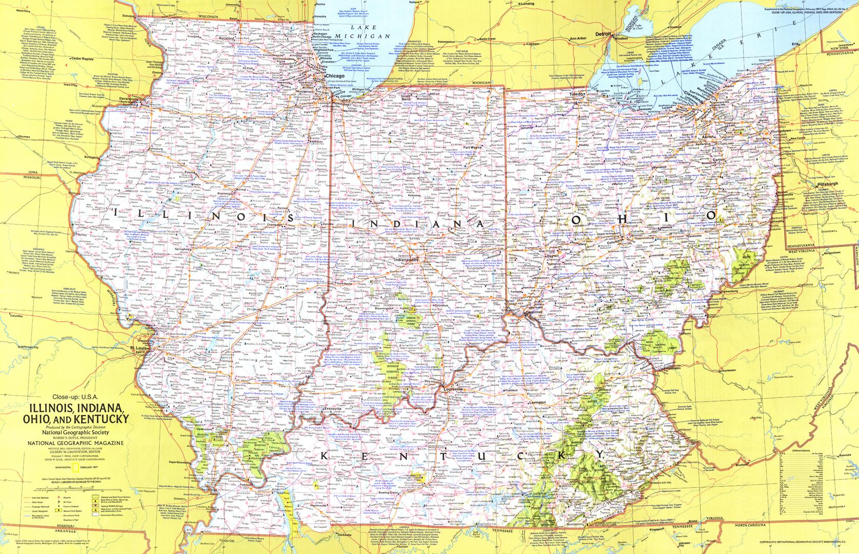 Close-up USA, Illinois, Indiana, Ohio, Kentucky - Published 1977 by National Geographic