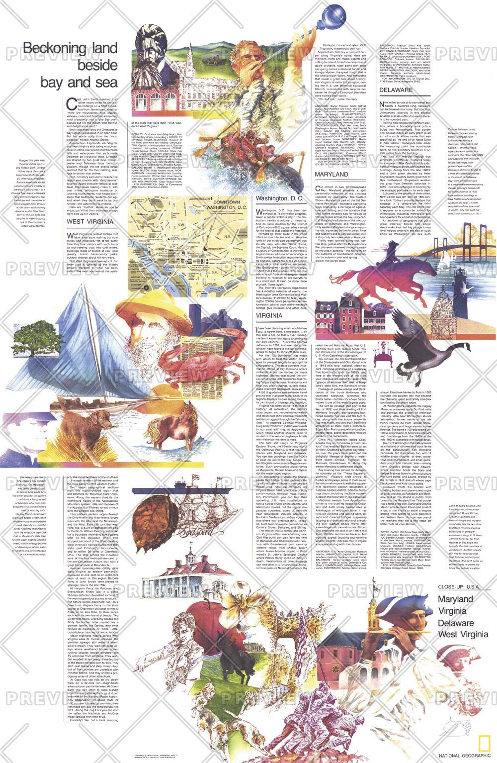 Close-up USA, Mid-Atlantic States Theme - Published 1976 by National Geographic