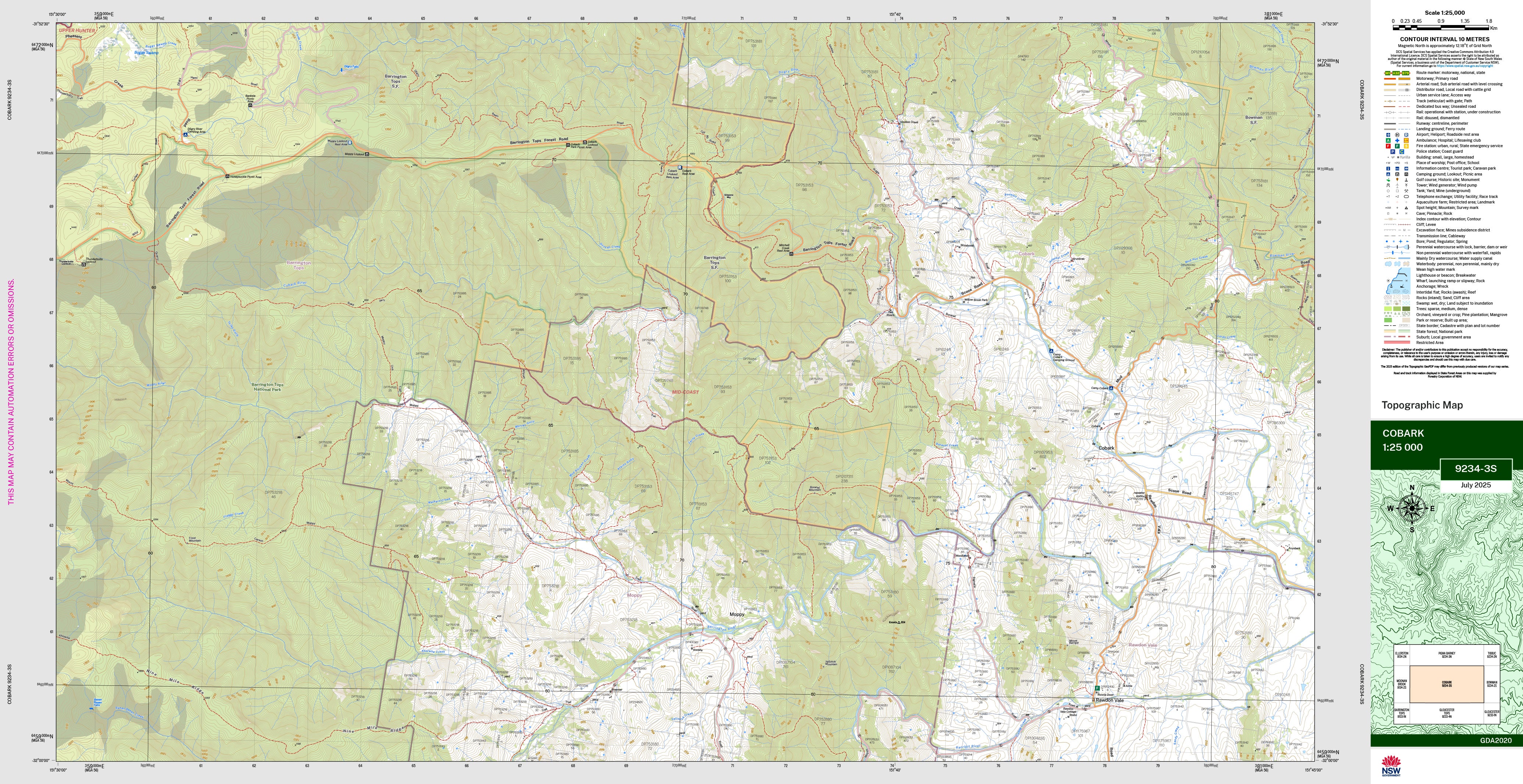 Cobark 9234-3S Topographic Map 1:25k