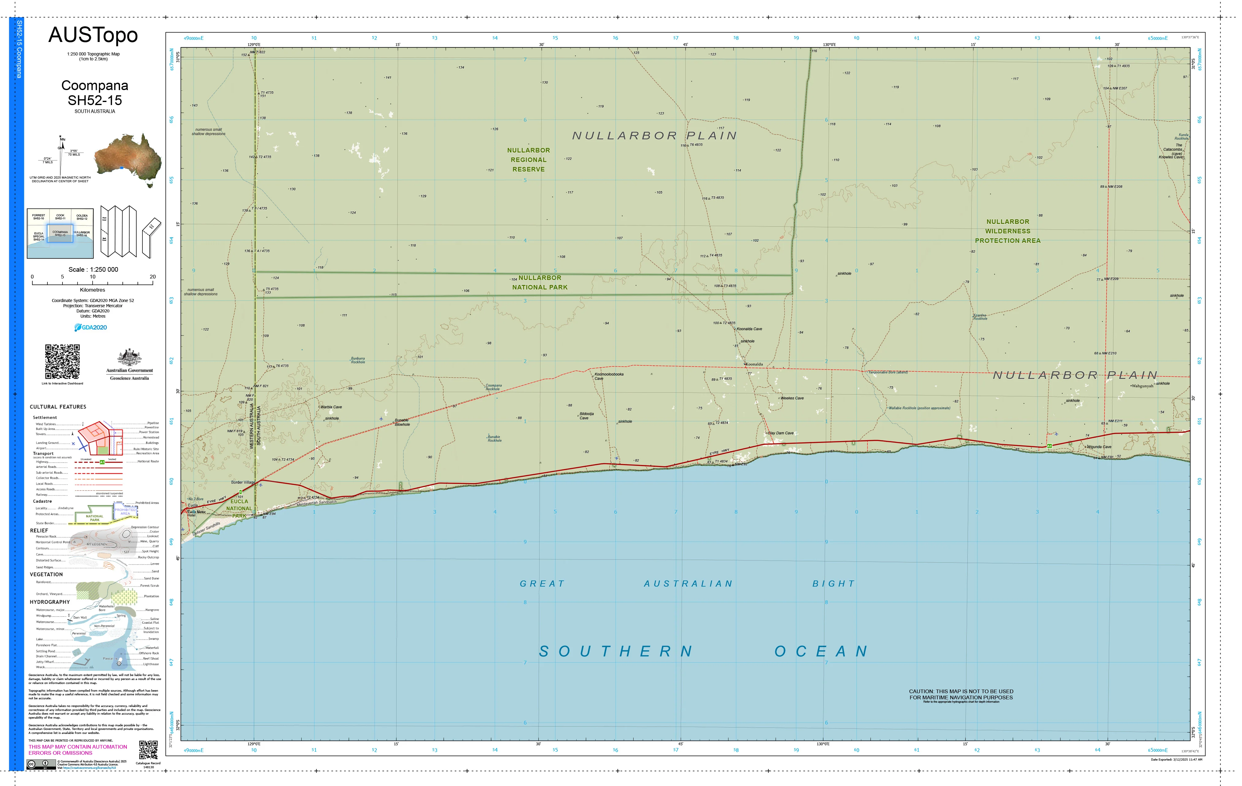 Coompana H5215 AUSTopo 1:250,000 Map
