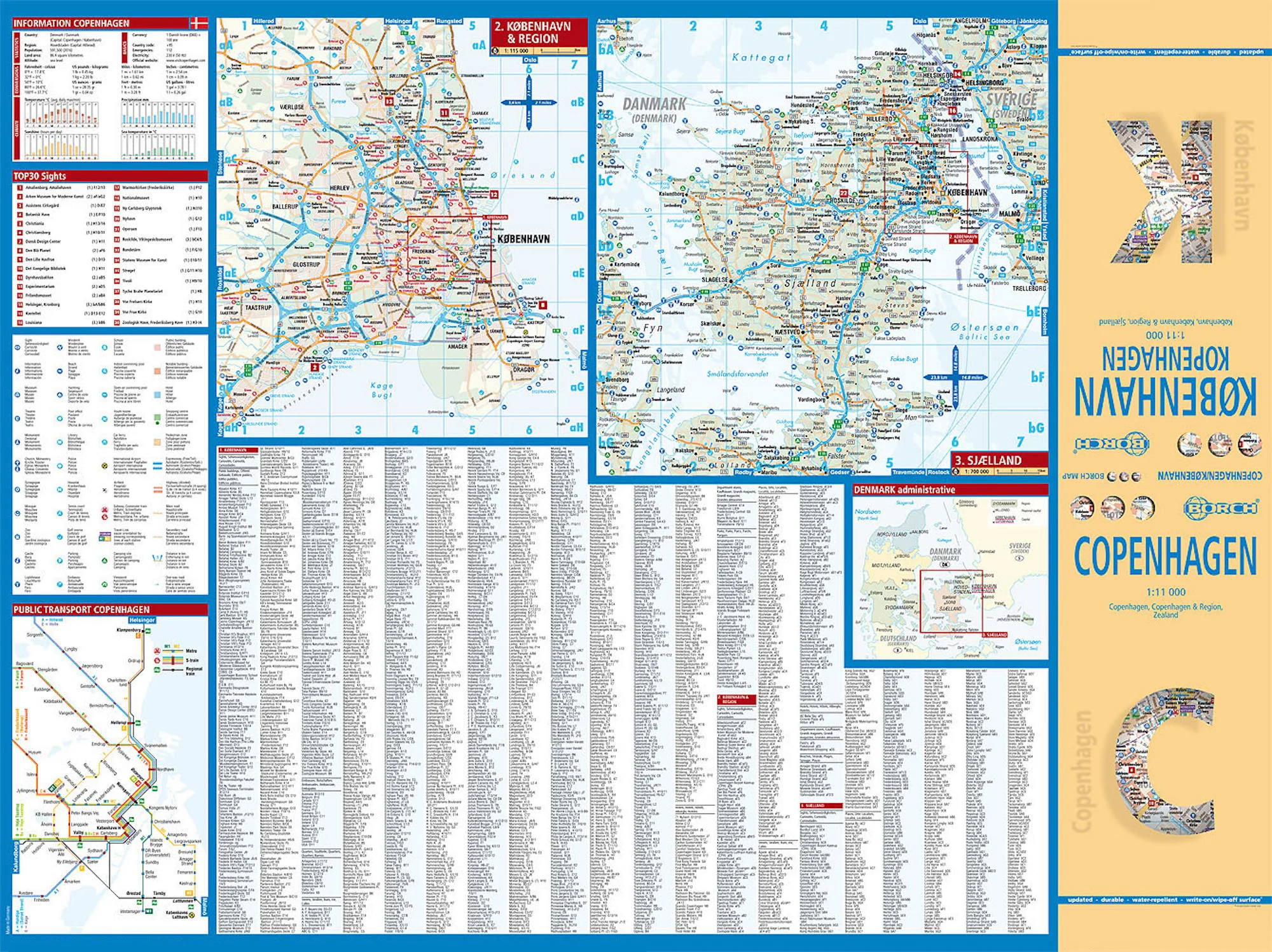 Copenhagen Borch Folded Laminated Map - Image 2