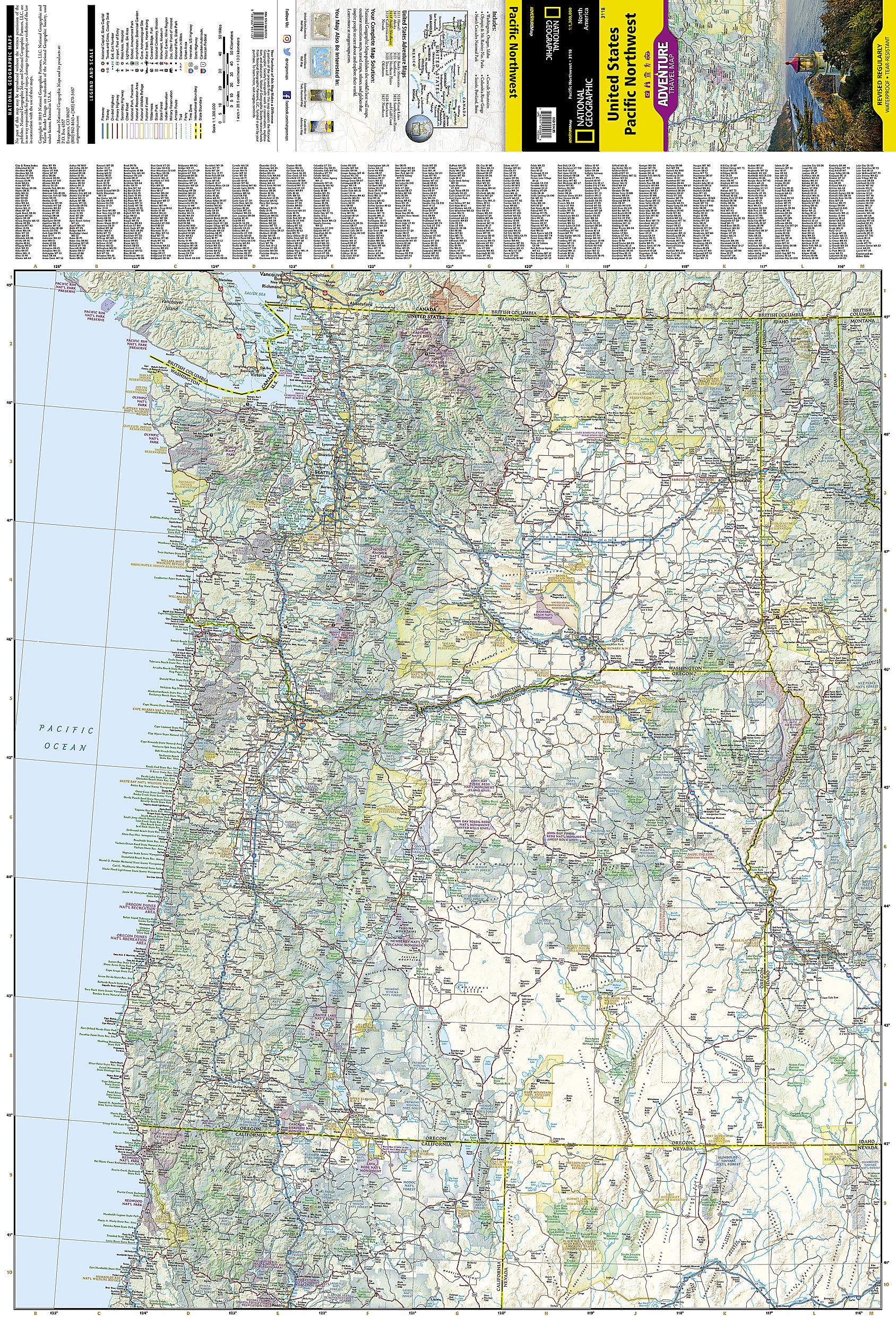 Pacific North West National Geographic Folded Map - Image 2