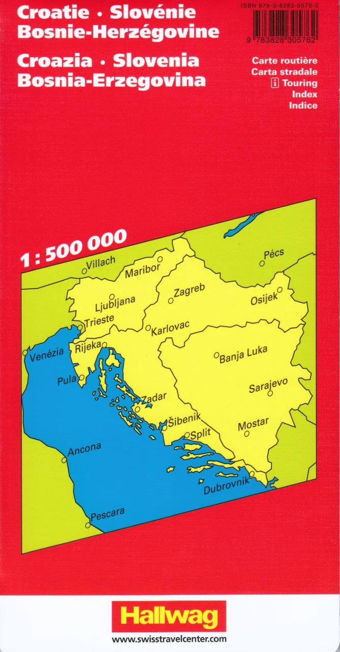 Croatia Slovenia Bosnia-Herzegovina Hallwag Map - Image 2