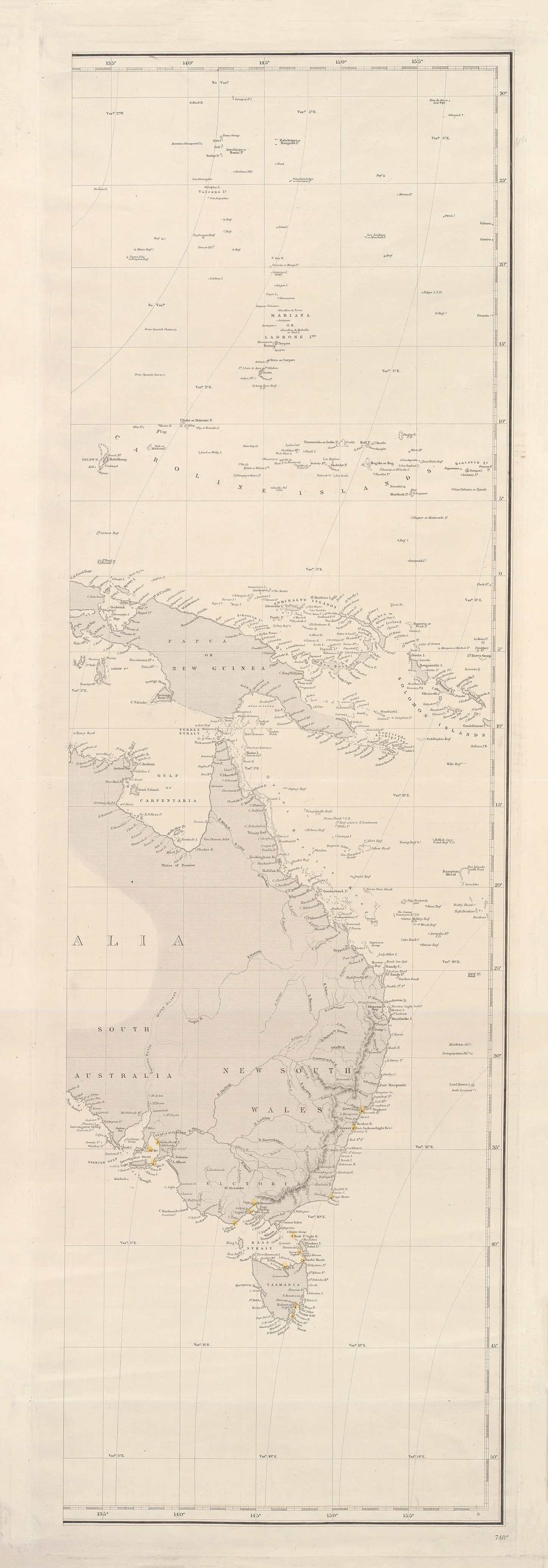 Eastern Australia with Tasmania, New Guinea & the Western Pacific (c. 1840s–1860s)